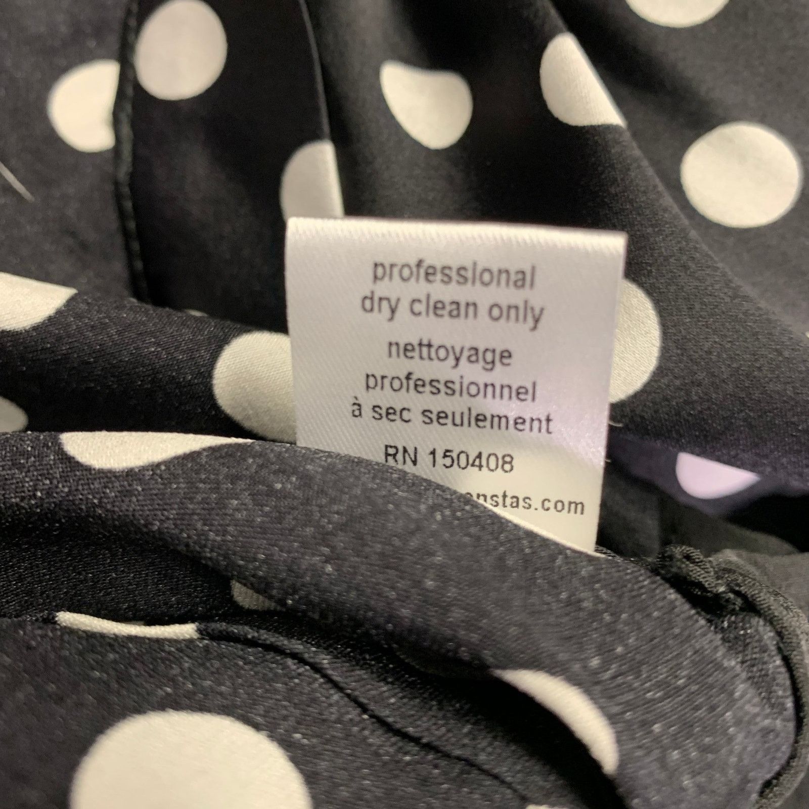 CAROLINE CONSTAS Size XS Black White Silk Blend Polka Dot Long Sleeve Dress Size XS / US 0-2 / IT 36-38 - 8 Thumbnail