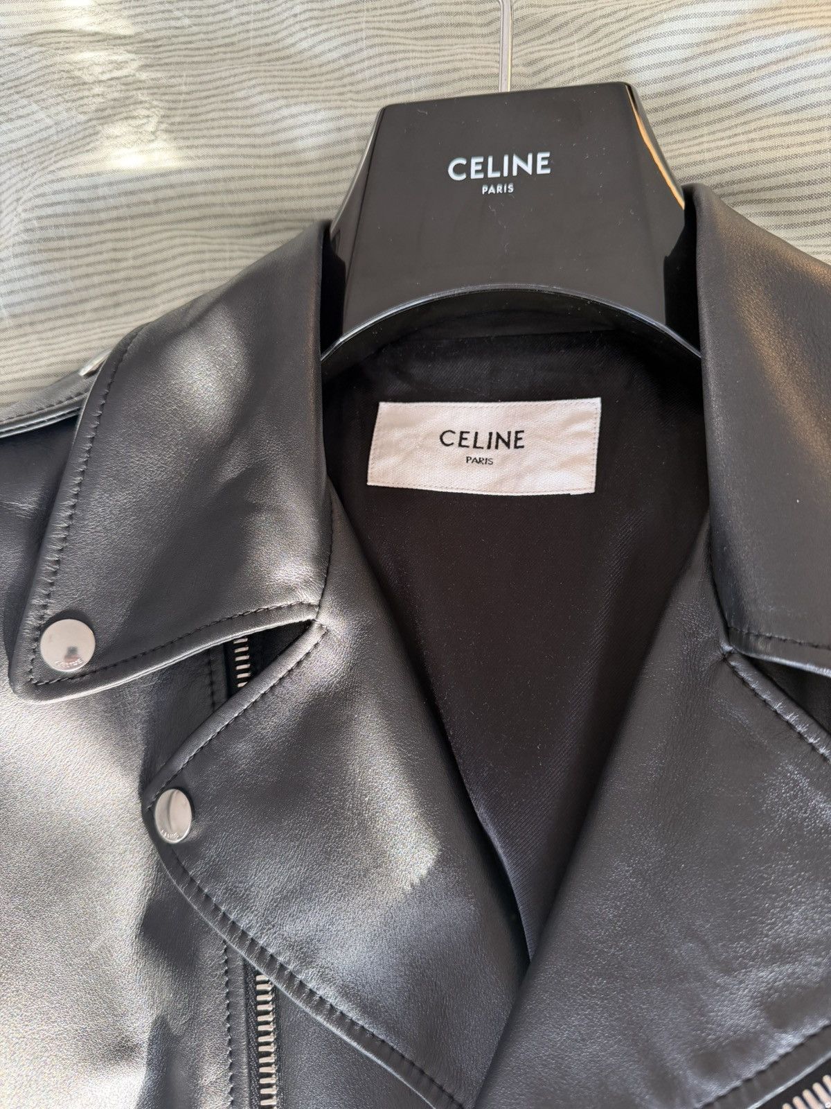 Celine Celine Leather Biker Jacket Size US M / EU 48-50 / 2 - 3 Thumbnail