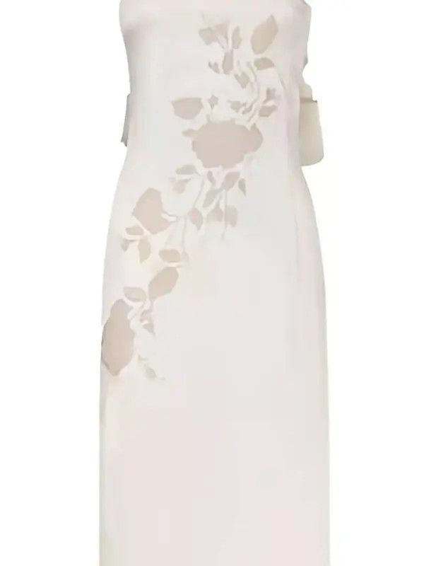 Fendi o1B3y1r0326 Midi Dress in Beige Size XS / US 0-2 / IT 36-38 - 2 Thumbnail