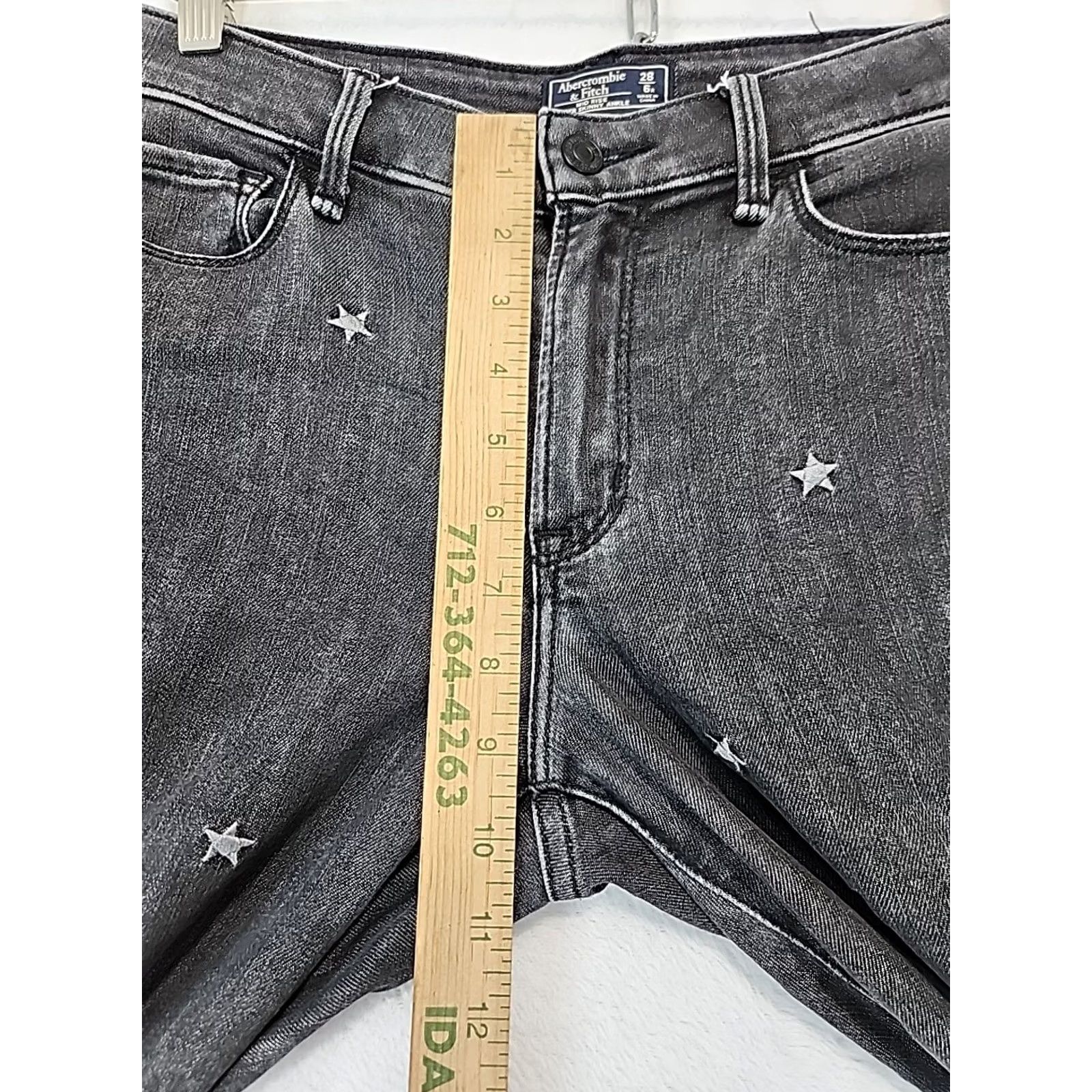 Abercrombie & Fitch VINTAGE Abercrombie & Fitch Black Stars Jeans Mid Rise Super Skinny Ankle Women's 28/6R Size 28" / US 6 / IT 42 - 6 Thumbnail