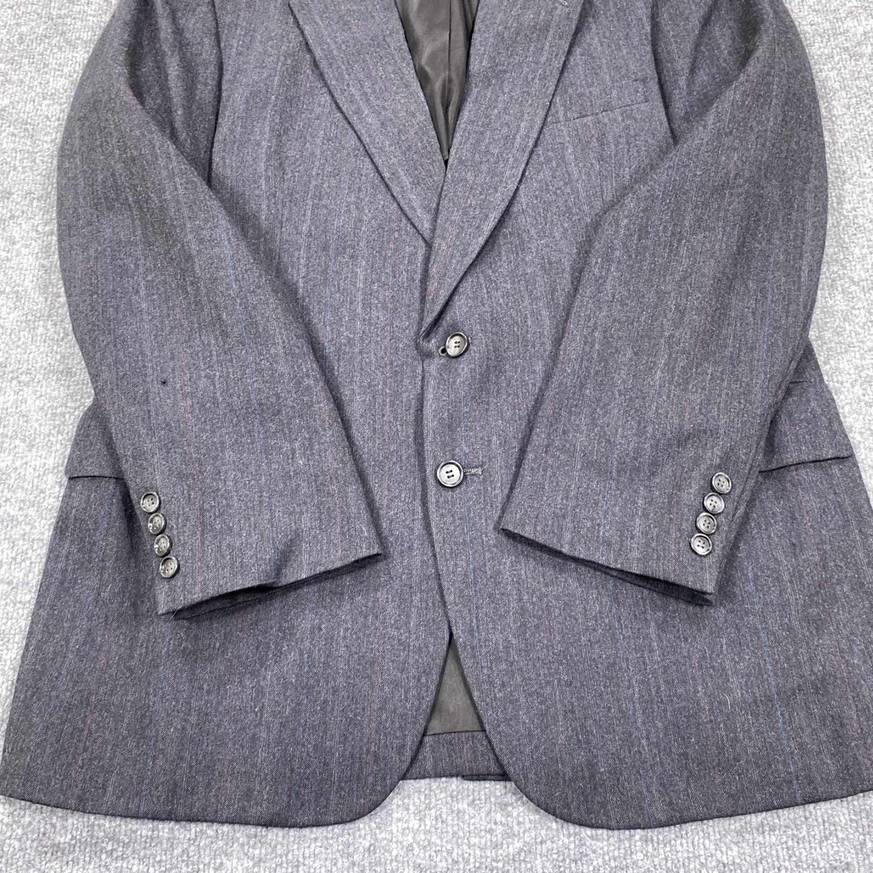 Vintage VINTAGE Kuppenheimer Blazer Mens 42R Gray Wool Herringbone Tweed Two-Button Jacket Coat Size 42R - 2 Thumbnail