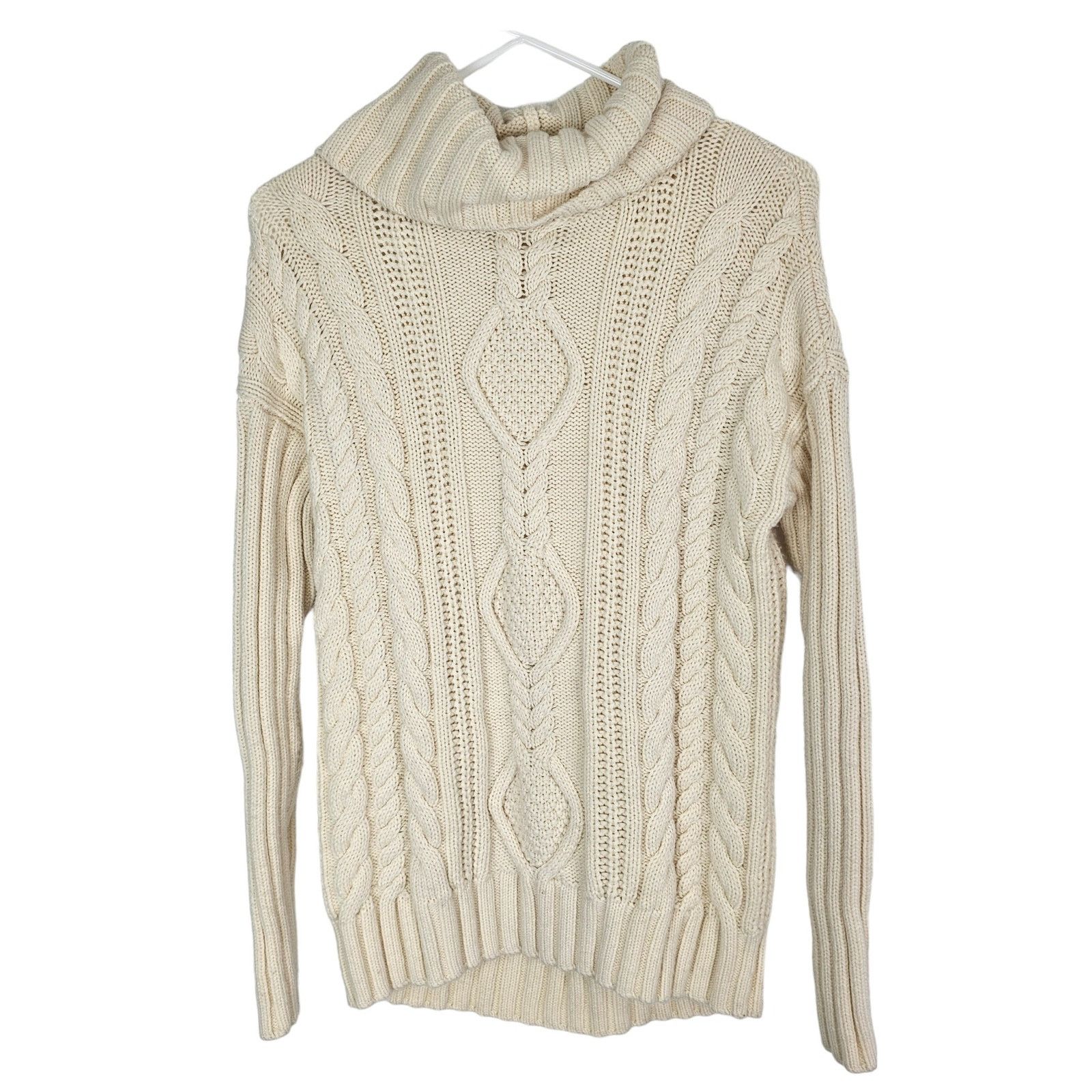 Athleta Athleta Womens Fisherman Turtleneck Wool Sweater Cable Knit Size XS / US 0-2 / IT 36-38 - 1 Thumbnail