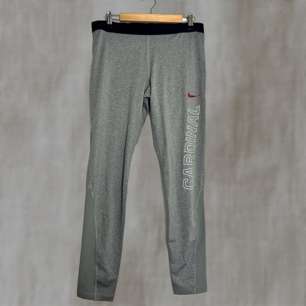 Nike Nike Dri-Fit Leggings Womens 2XL Gray Embroidered Compression Activewear Size 40" / US 18 - 1 Thumbnail