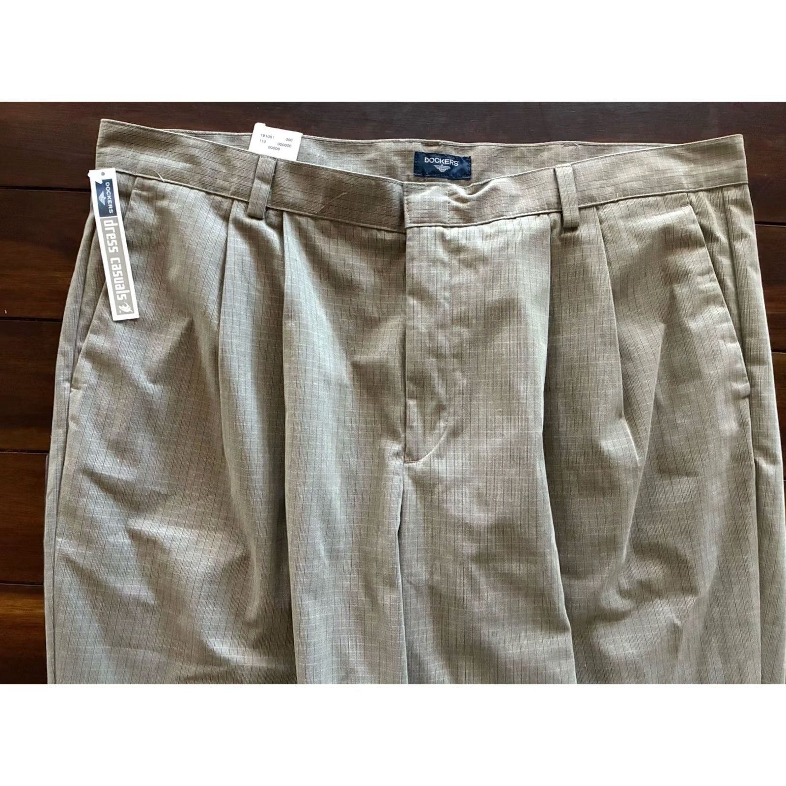 Dockers Dockers Men’s Dress Pants 42x32 Beige Micro Patterned Regular Pleated Front Tags Included Size US 42 / EU 58 - 6 Thumbnail