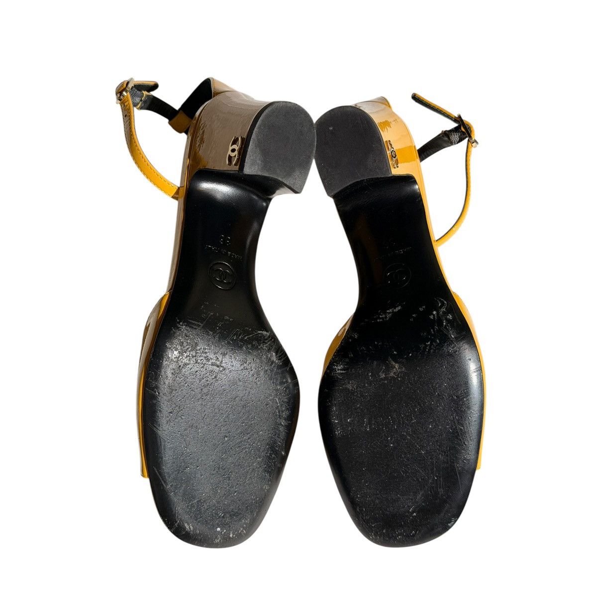 Chanel Patent leather ankle strap logo heel Size US 6 / IT 36 - 4 Thumbnail