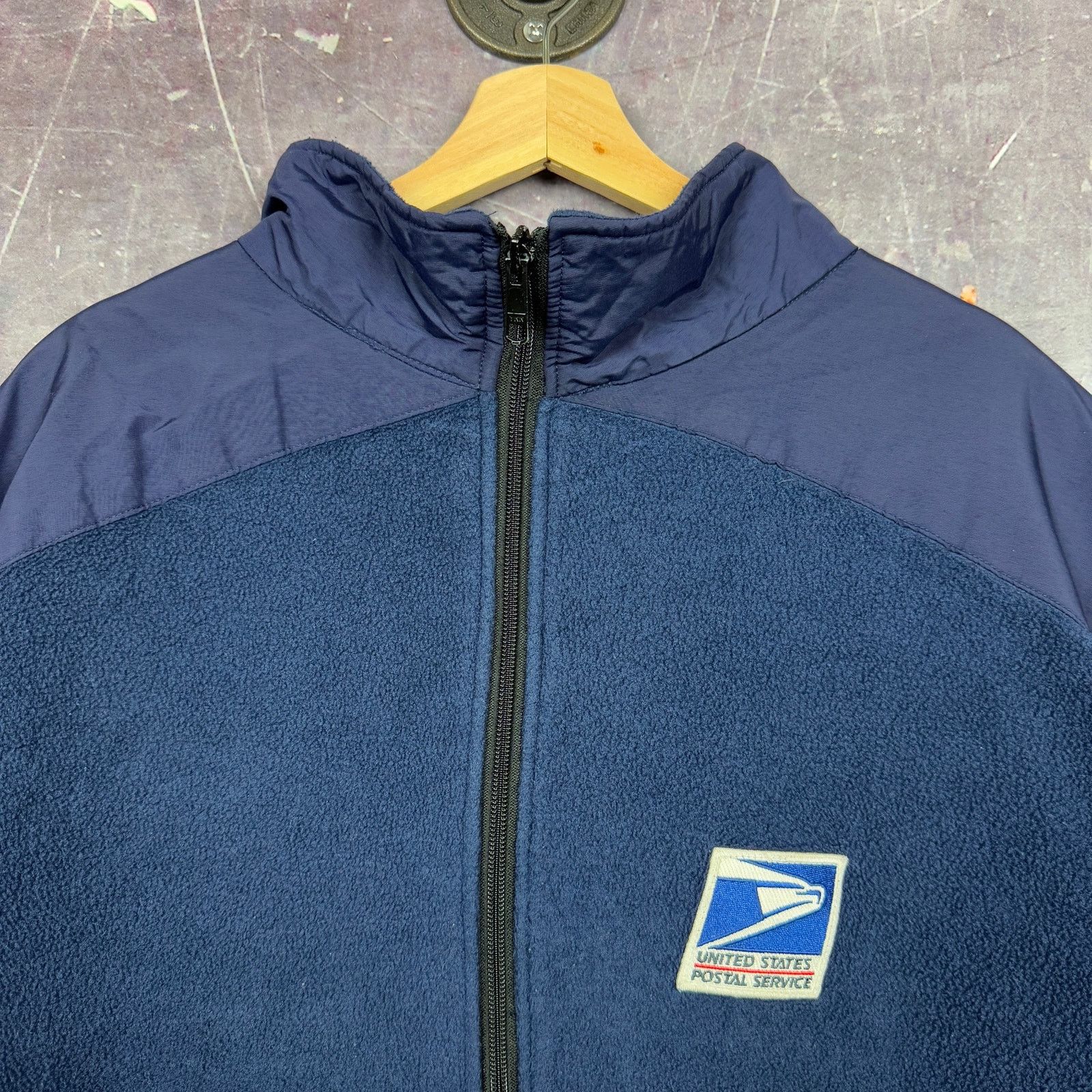 Vintage 90s Navy Blue USPS Reflective USA Made Fleece Jacket 1360 Size US XXL / EU 58 / 5 - 3 Thumbnail