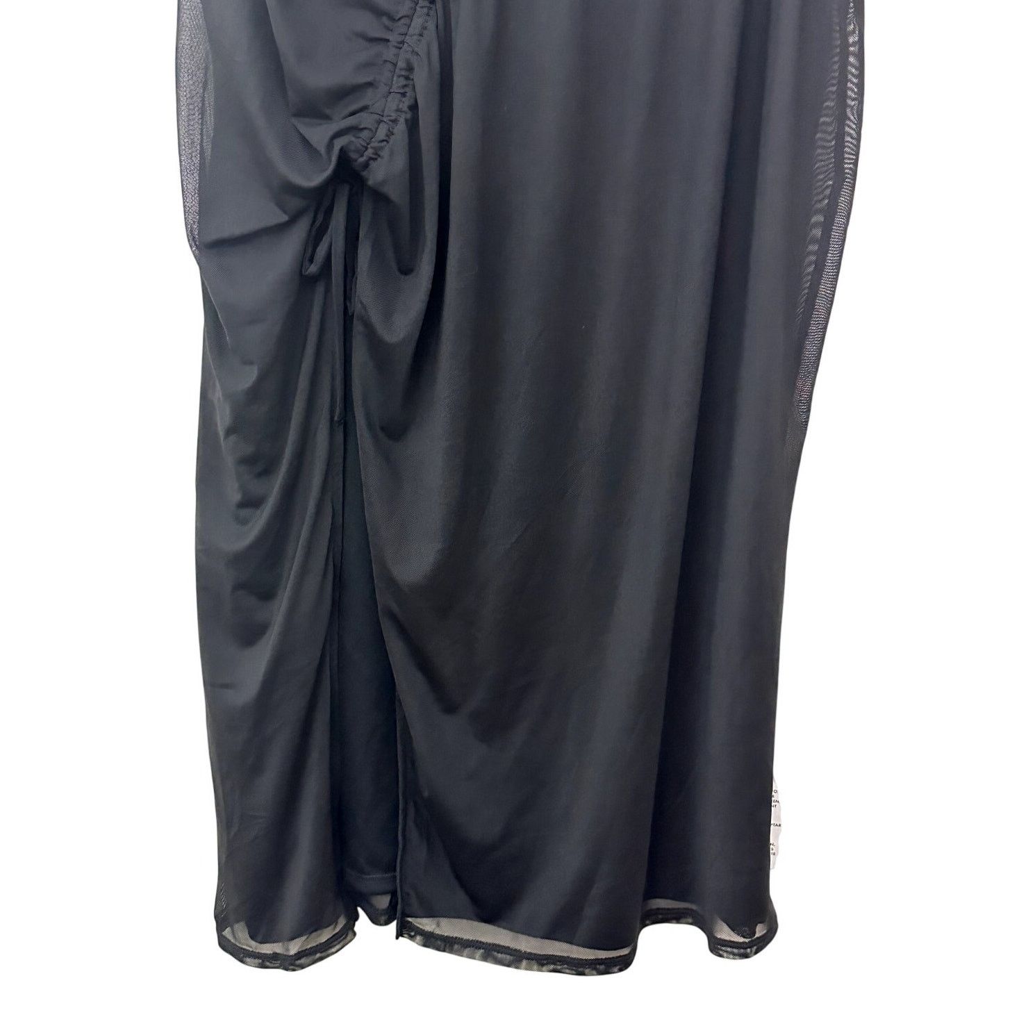 Topshop Topshop Women's Black Chaneal Ruched Mesh Maxi Skirt 10 NWT Size 30" / US 8 / IT 44 - 4 Thumbnail