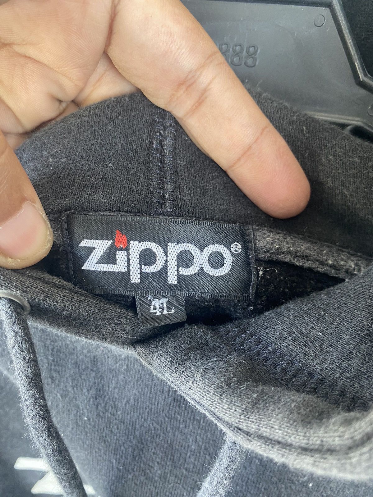 Vintage × Zippo Vintage Zippo Spellout Black Hoodie Size US XXL / EU 58 / 5 - 7 Thumbnail