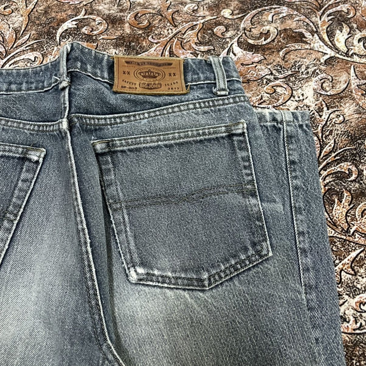 Big John 🔥Vintage 80s Big John Stoned Washed Ripped Distress Jeans Size US 31 - 12 Thumbnail