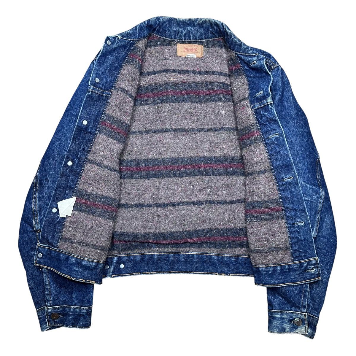 Levi's 60s Levi’s Big E Type III Trucker Blanket Lined Denim Jacket Size US L / EU 52-54 / 3 - 3 Thumbnail