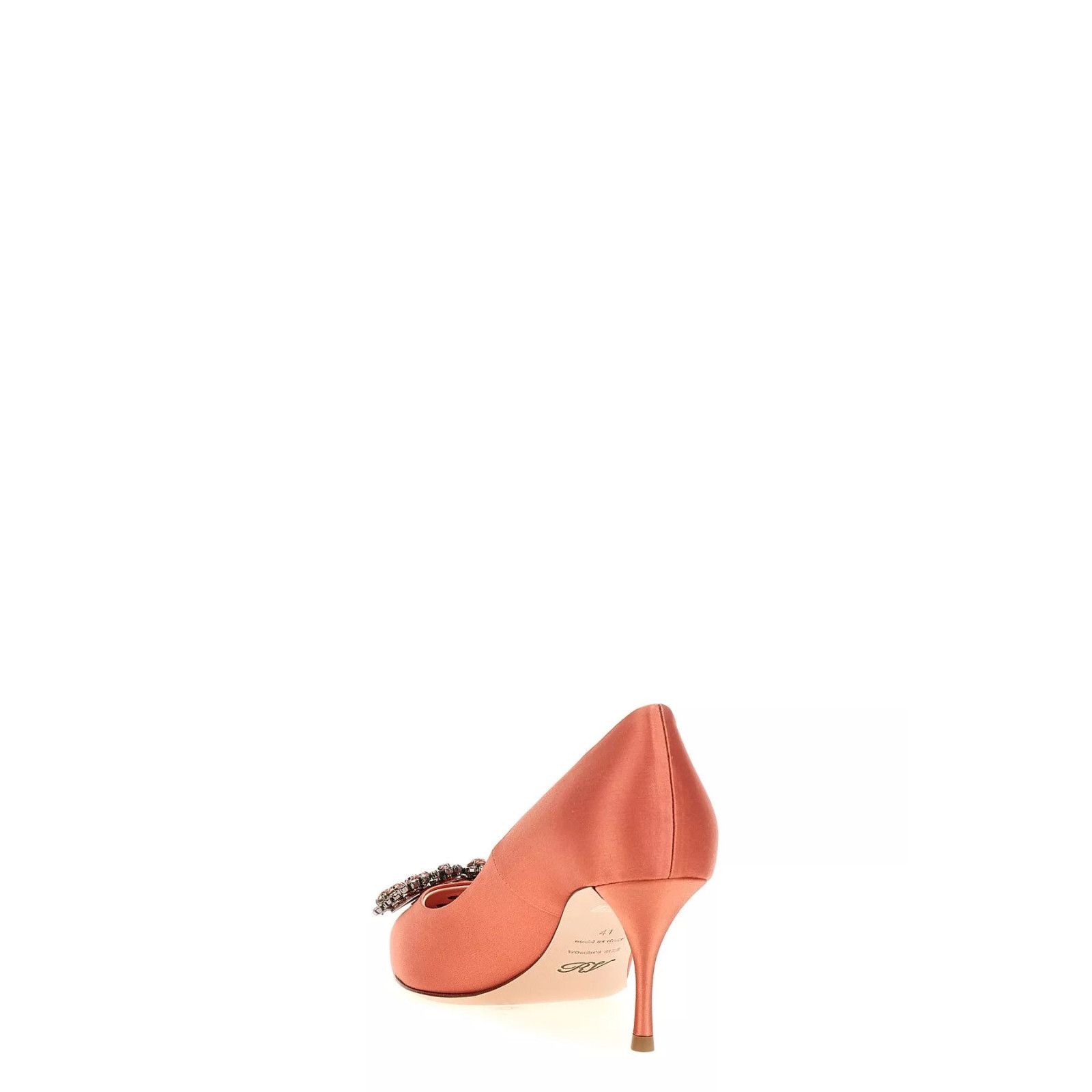 ROGER VIVIER Efforescence Pink Satin Crystal Jewel 65mm Pump