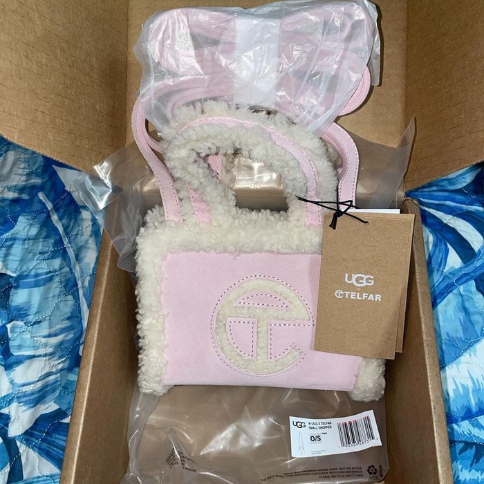 Telfar NEW Small Baby Pink 'Telfar x UGG' Fleece Shopping Bag