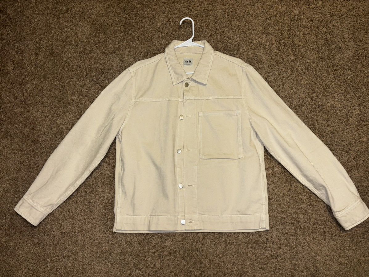 Zara Cream Zara denim jacket size large Size US L / EU 52-54 / 3 - 1 Thumbnail