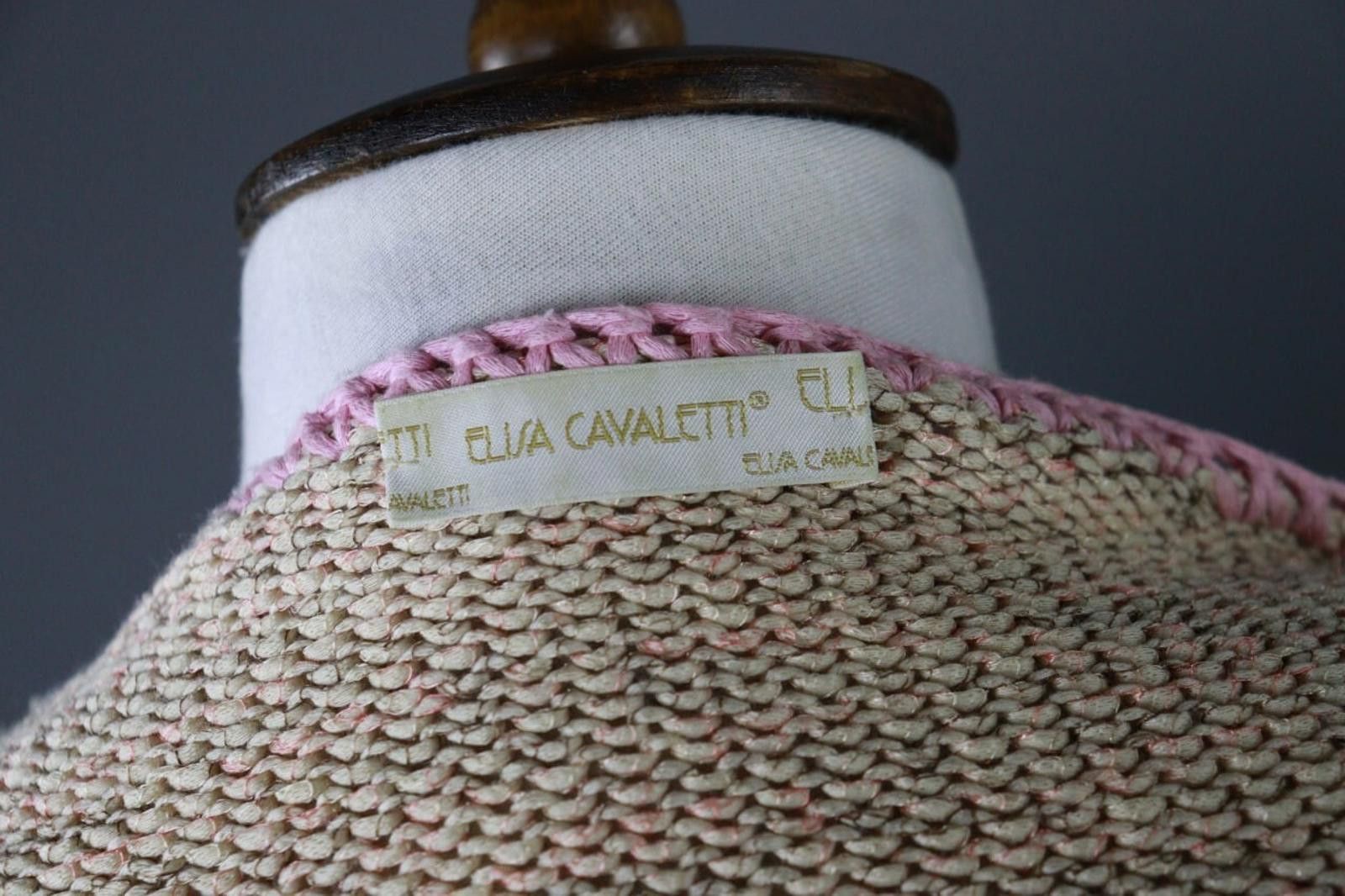 Designer Elisa Cavaletti Tan Acrylic V-Neck Cardigan Size 2XL Size XXL / US 16-18 / IT 52-54 - 6 Thumbnail
