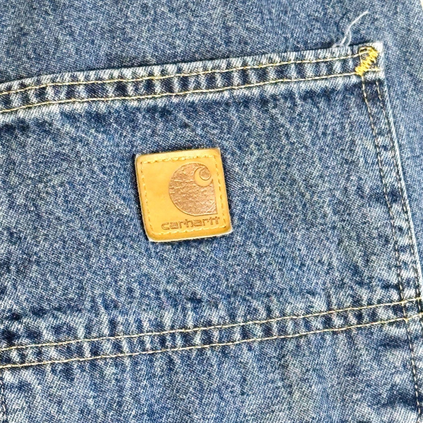 Carhartt Carhartt Jeans Mens 38x32 Blue Medium Wash Relaxed Straight 813-DPS Zip Fly Five-Pocket Denim Cotton Relaxed Regular Mens Size US 38 / EU 54 - 7 Thumbnail