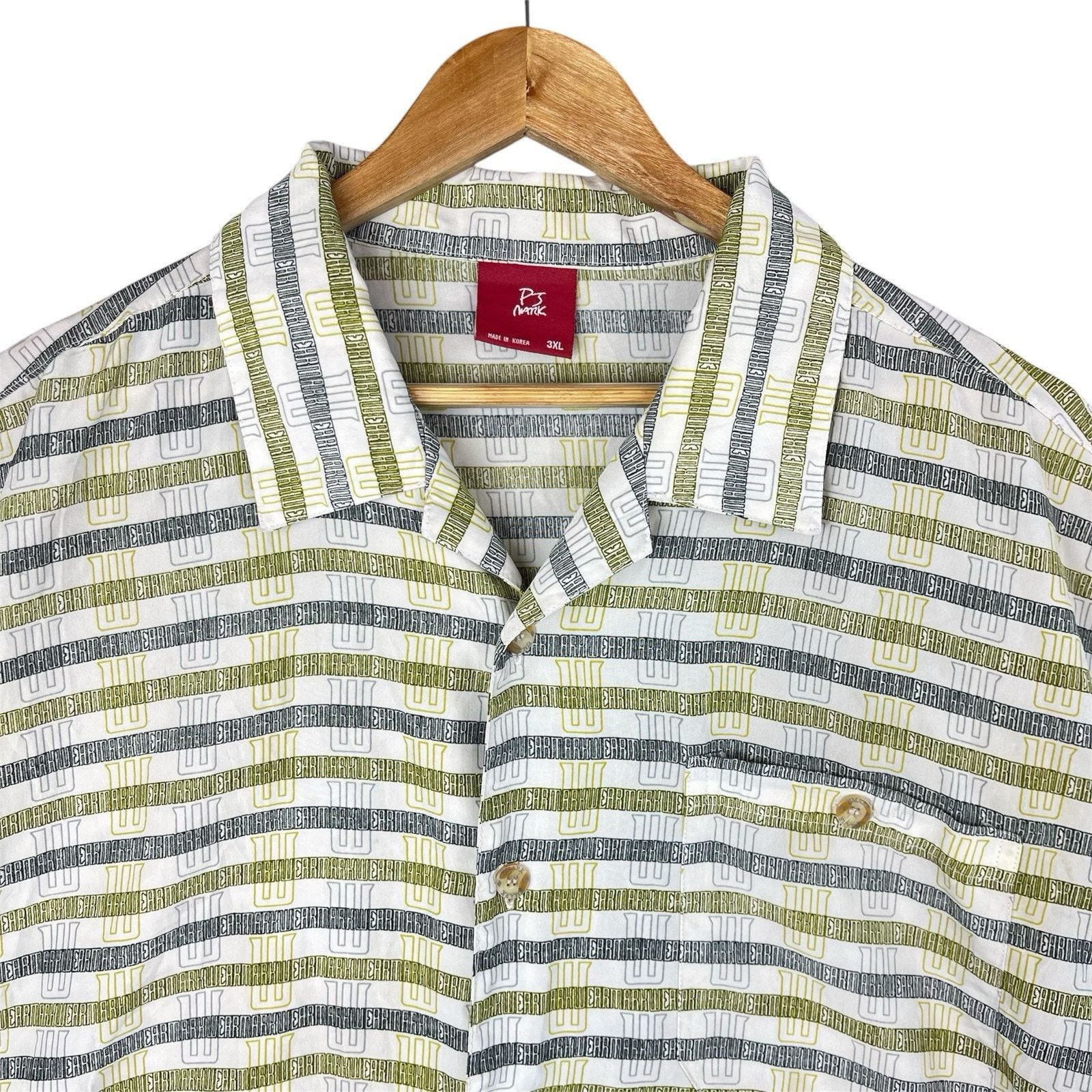 Other Vtg PJ Mark Mens 3XL Button Up All Over Logo Shirt Y2K Baggy Size US XXL / EU 58 / 5 - 17 Thumbnail
