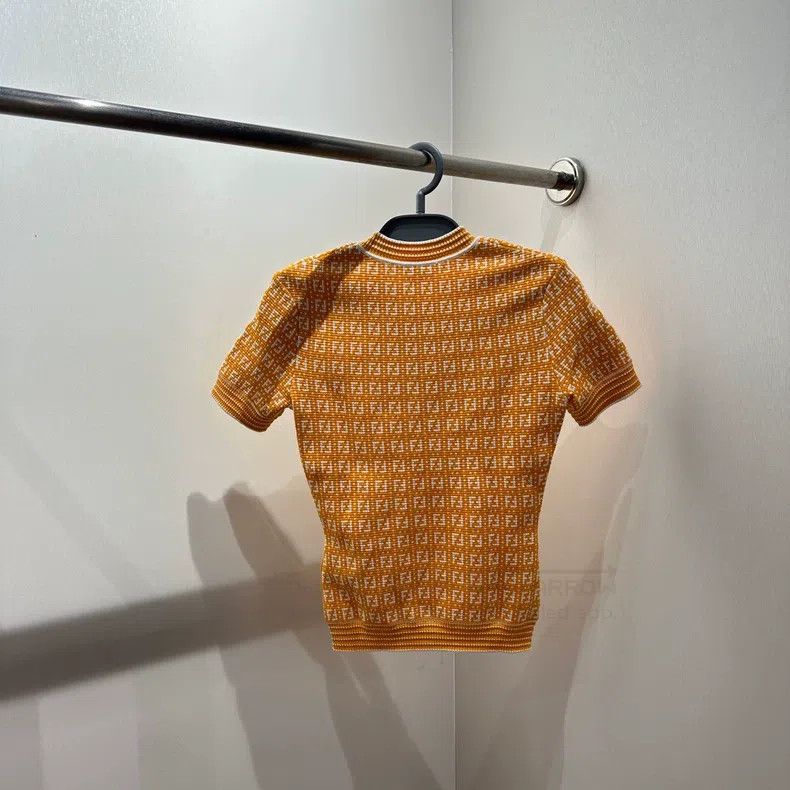 Fendi Fendi Jacquard Knit Short Sleeve with Double F Logo Size XXS / US 00 / IT 34 - 2 Thumbnail