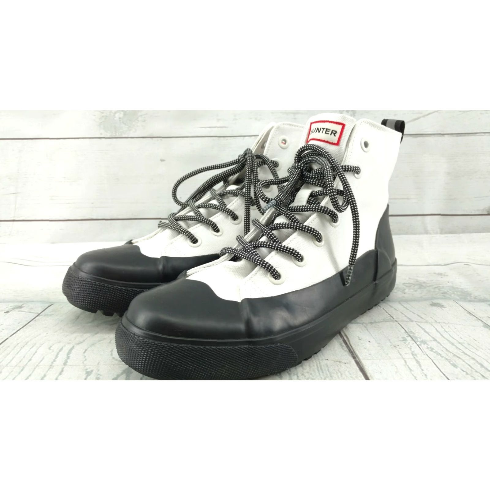 Hunter Hunter for Target Dipped Canvas High Tops White Boots Men 7.5 9.5 M7.5 W9.5 Size US M / EU 48-50 / 2 - 6 Thumbnail