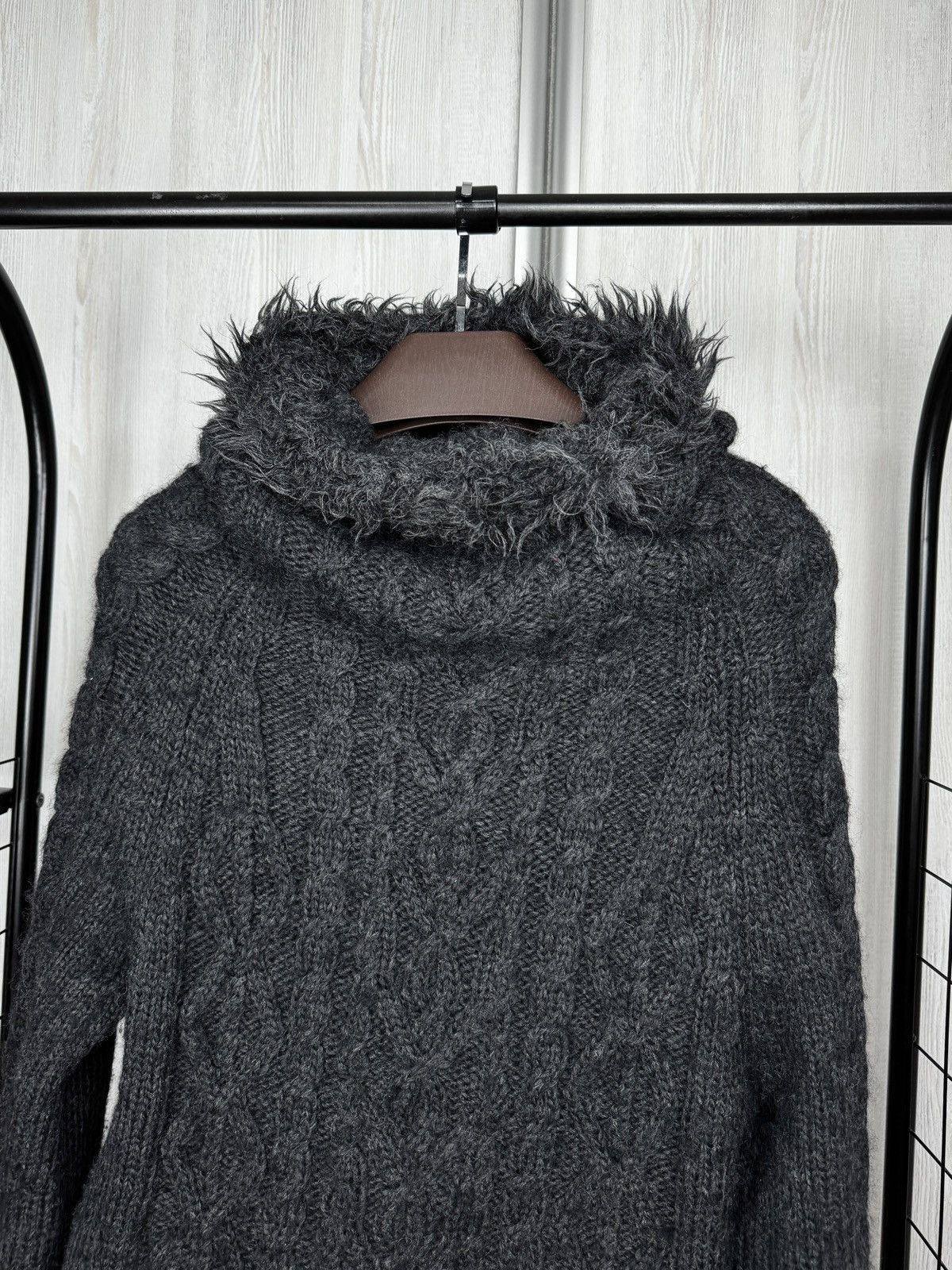 Y's Y’s Yohji Yamamoto Dark Grey Cable Knit Ninja Style sweater Size M / US 6-8 / IT 42-44 - 4 Thumbnail