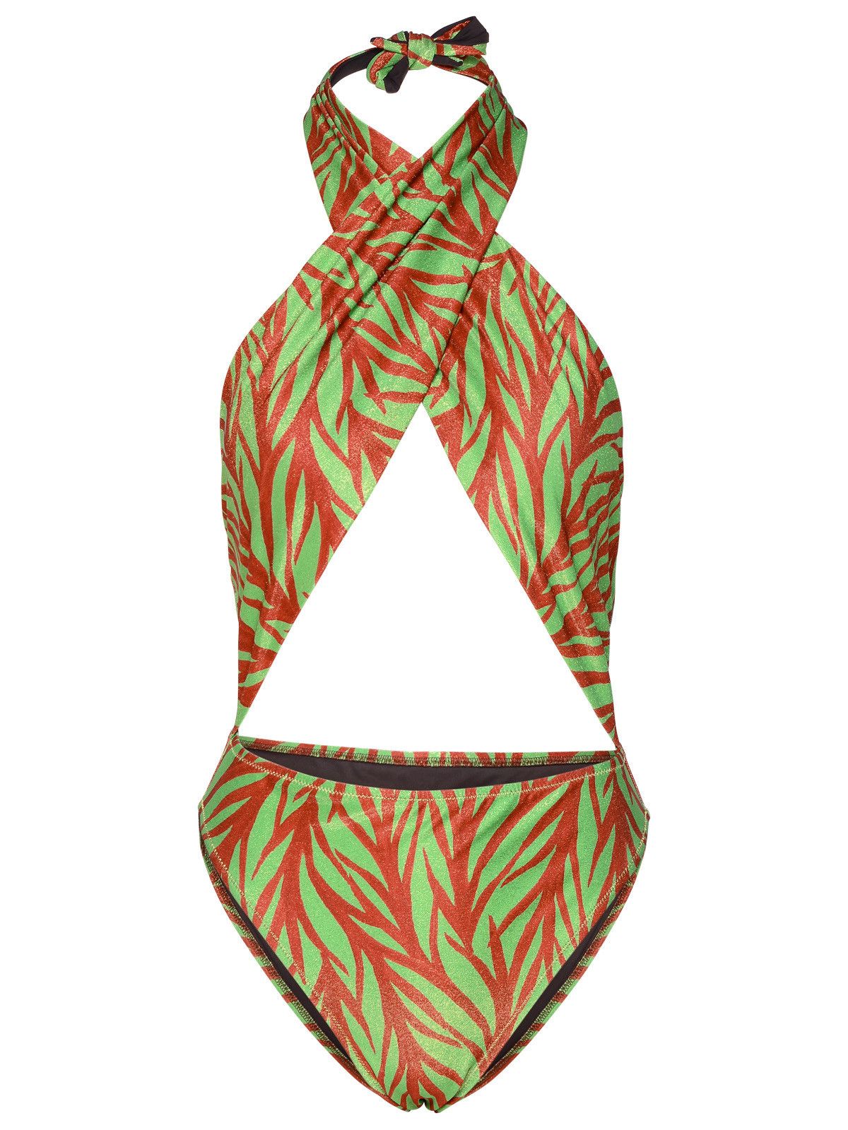image of Reina Olga 'italian Stallion' Orange Polyamide Blend Trikini, Women's (Size Medium)