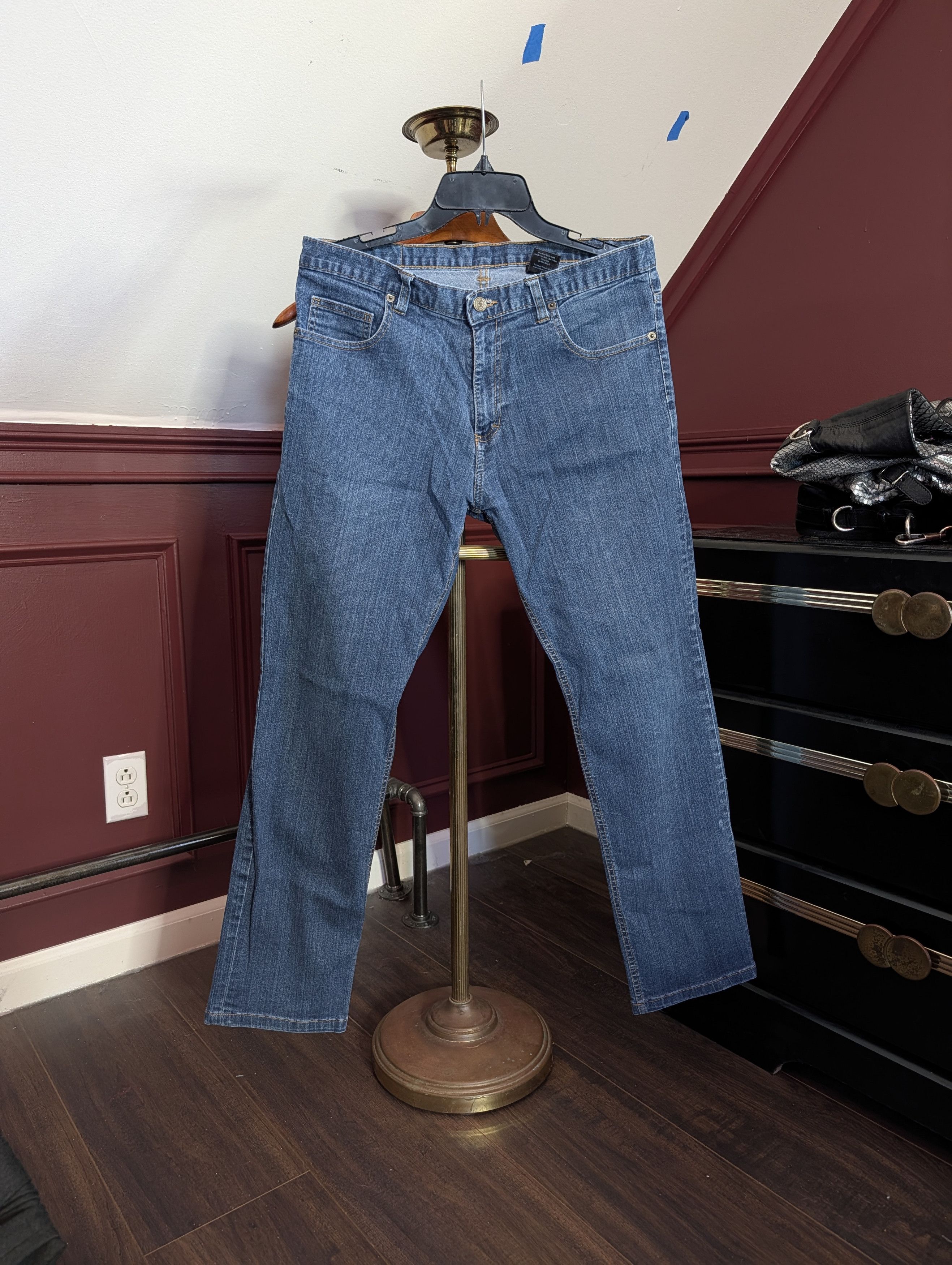 American Edition DEARBORN DENIM Blue MiUSA Slim Straight Jeans Size US 34 / EU 50 - 1 Thumbnail