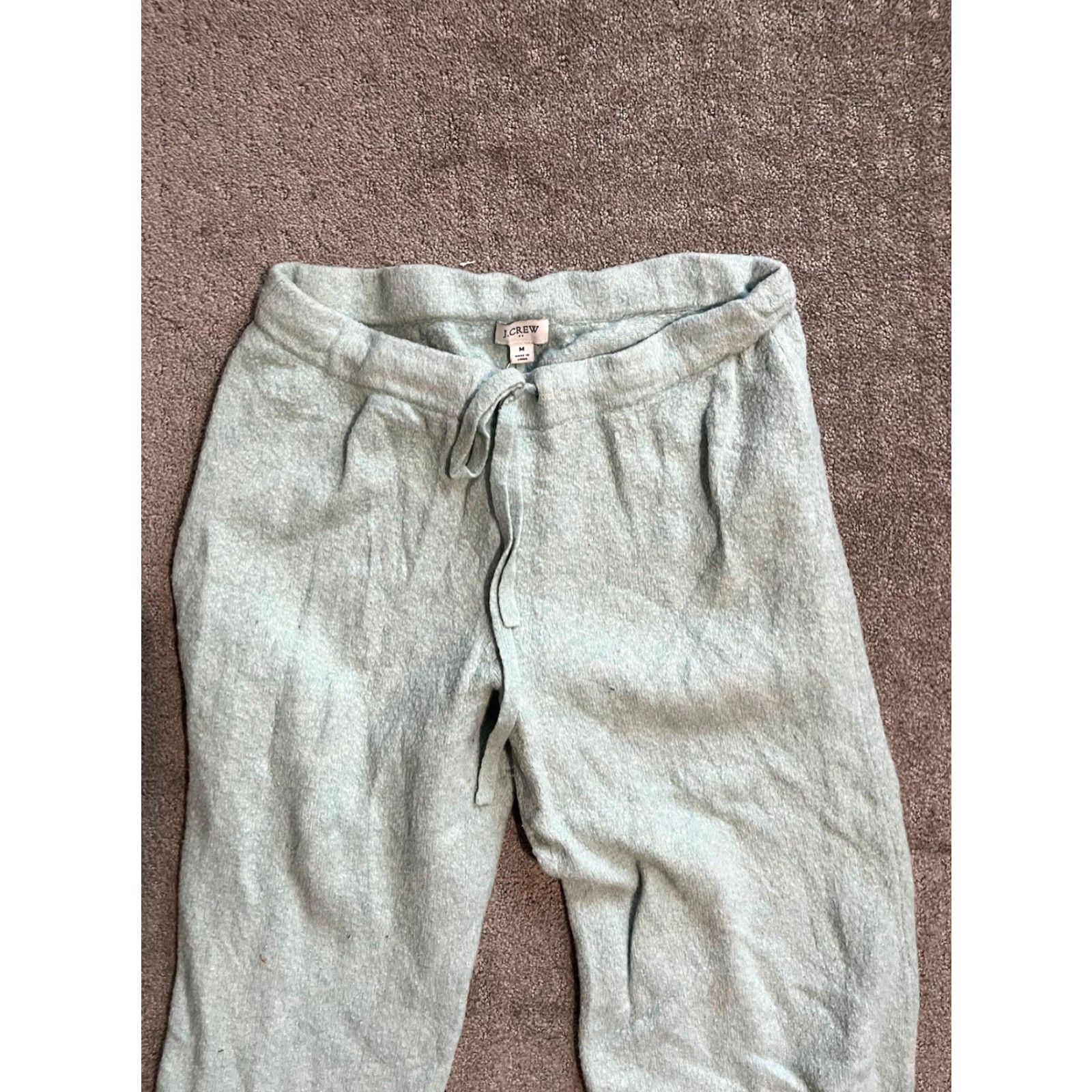 J.Crew J. Crew Womens Pants Casual Knit Wide-Leg Drawstring Medium Mint Green / Green Size 32" / US 10 / IT 46 - 2 Thumbnail
