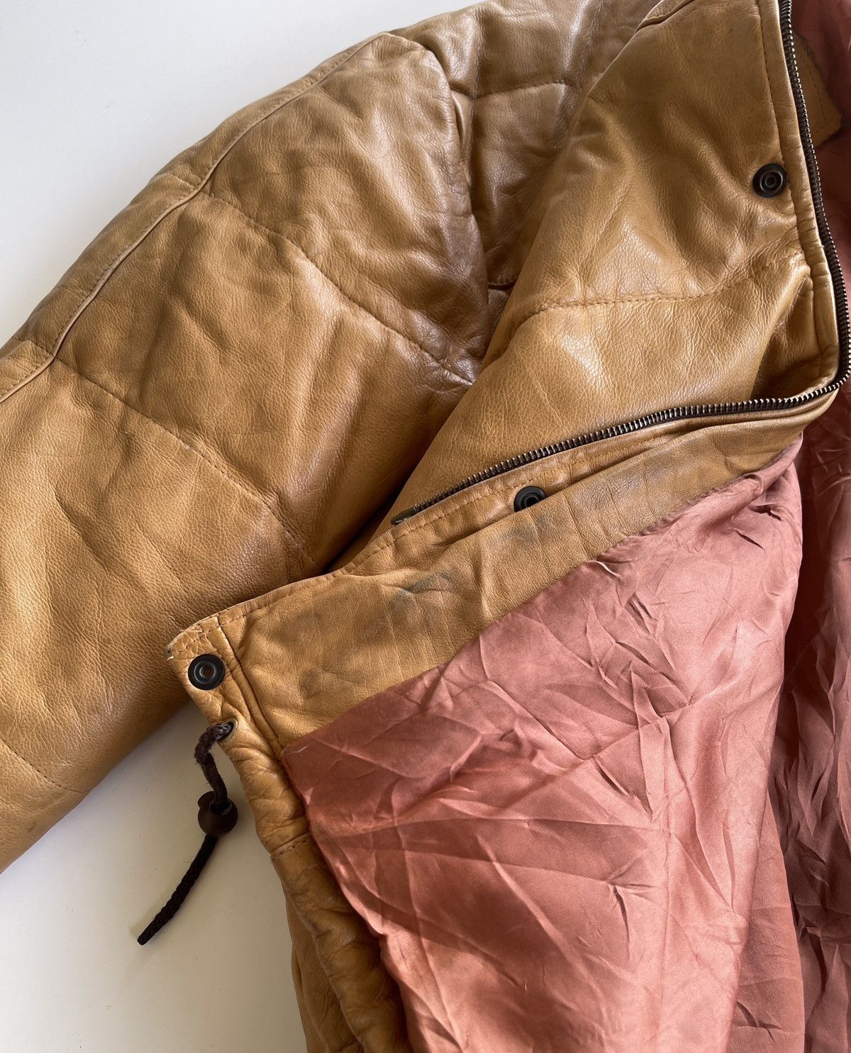 Vintage 80s Vent Couvert Leather Down Jacket Size US L / EU 52-54 / 3 - 22 Thumbnail