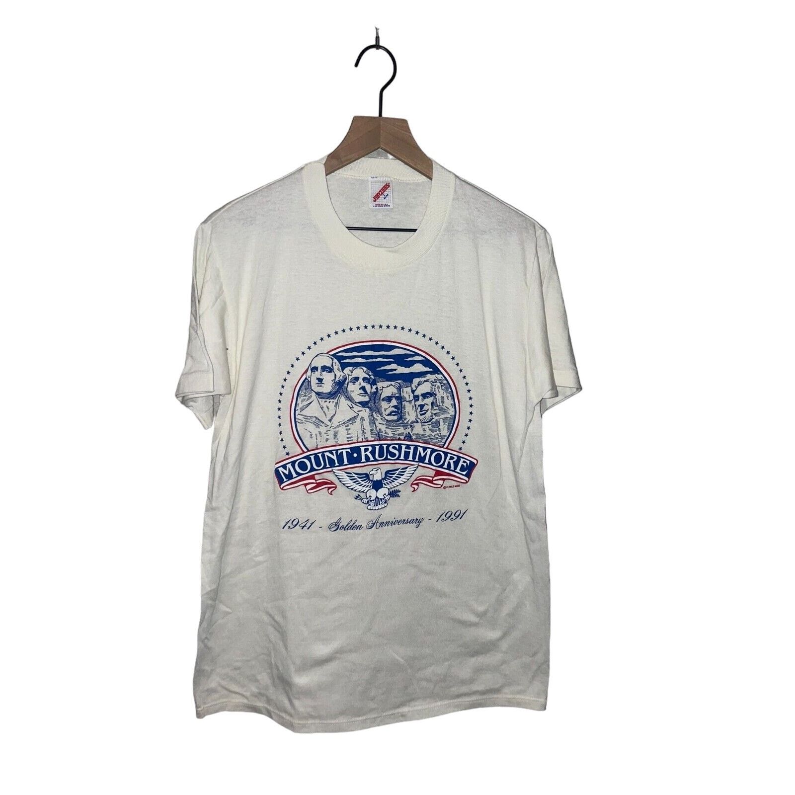 Jerzees × Vintage 1991 Vintage Mount Rushmore Golden Anniversary Graphic Shirt Size US L / EU 52-54 / 3 - 1 Thumbnail