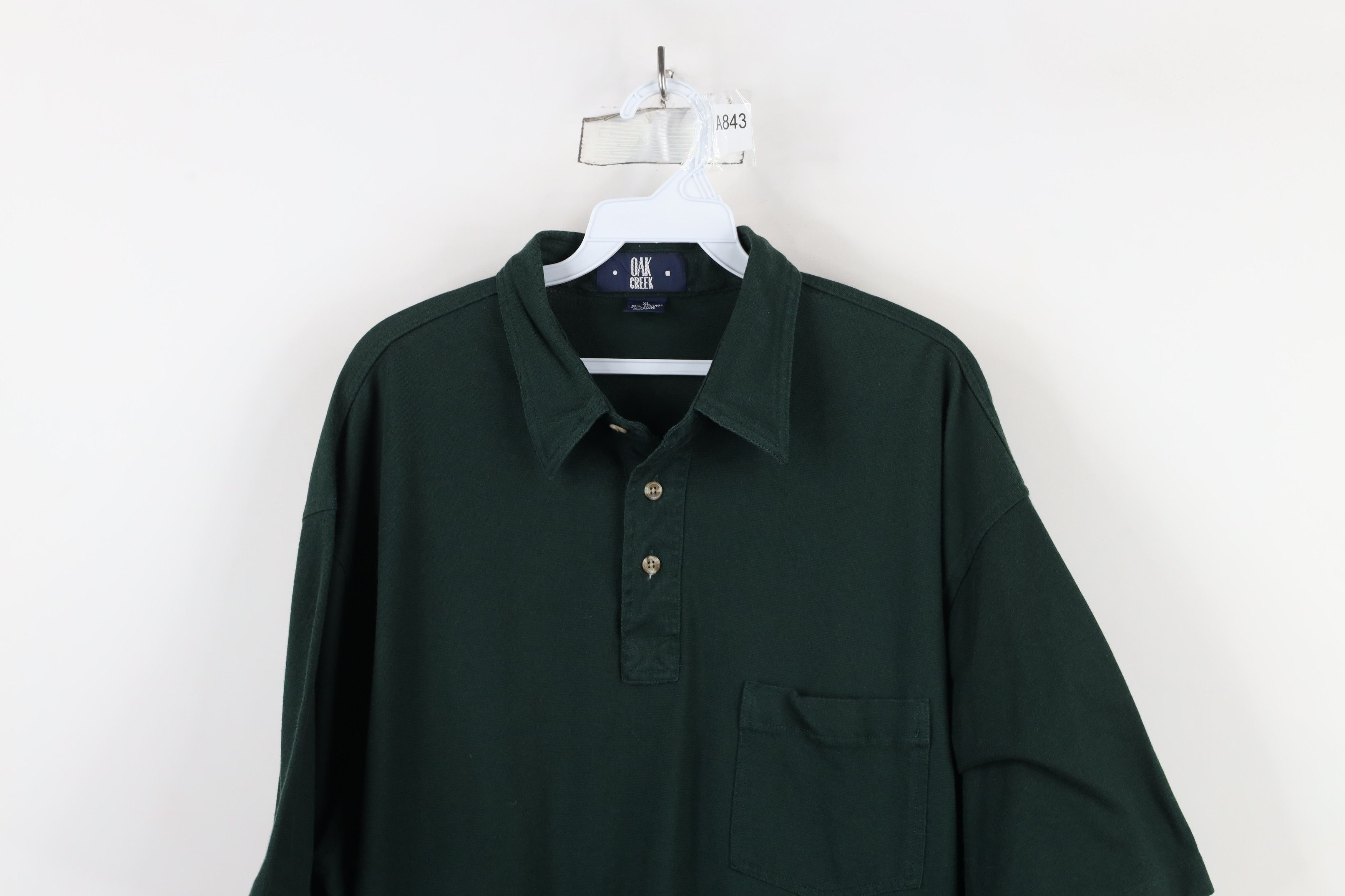 Vintage Vintage 90s Streetwear Blank Knit Collared Polo Shirt Green Size US XL / EU 56 / 4 - 2 Thumbnail