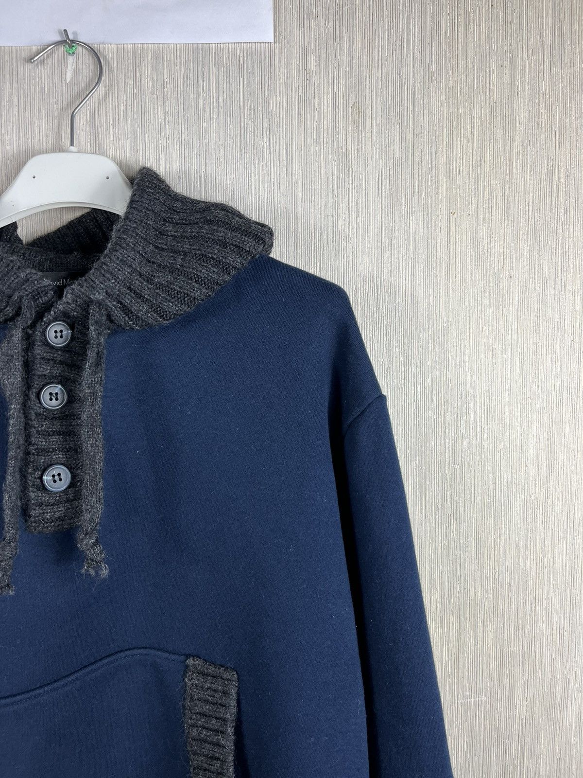 DAVID NAMAN David Mayer Naman hybrid wool cotton knit hoodie button up Size XL / US 12-14 / IT 48-50 - 4 Thumbnail
