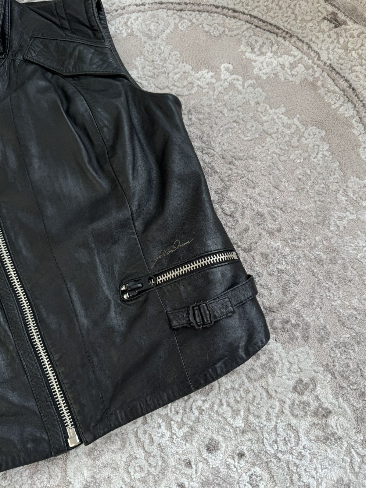 G-Star Vintage G-Star Raw Asymmetrical Leather Moto Racer Vest Y2K Size L / US 10 / IT 46 - 5 Thumbnail