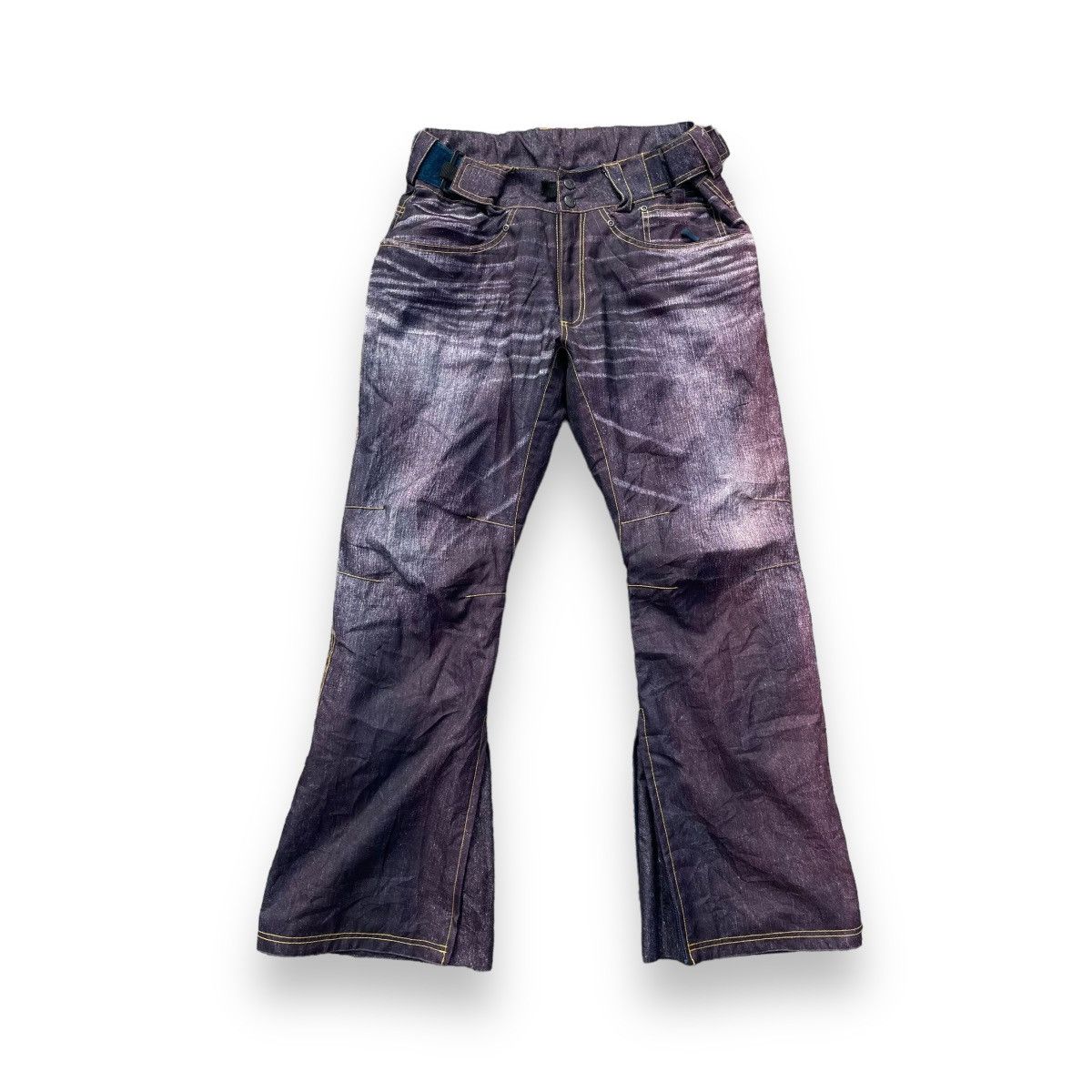 image of 20471120 x Beauty Beast Vintage Pontapes Multizipper Flare Denim Pants in Light Purple (Size 30)