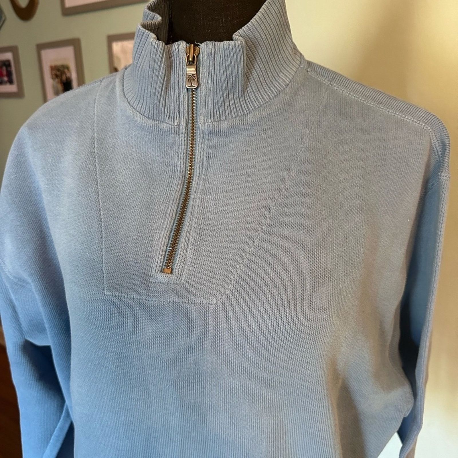 Tommy Bahama Tommy Bahama Blue Quarter-Zip Sweater – Men’s Pullover Size S / US 4 / IT 40 - 7 Thumbnail