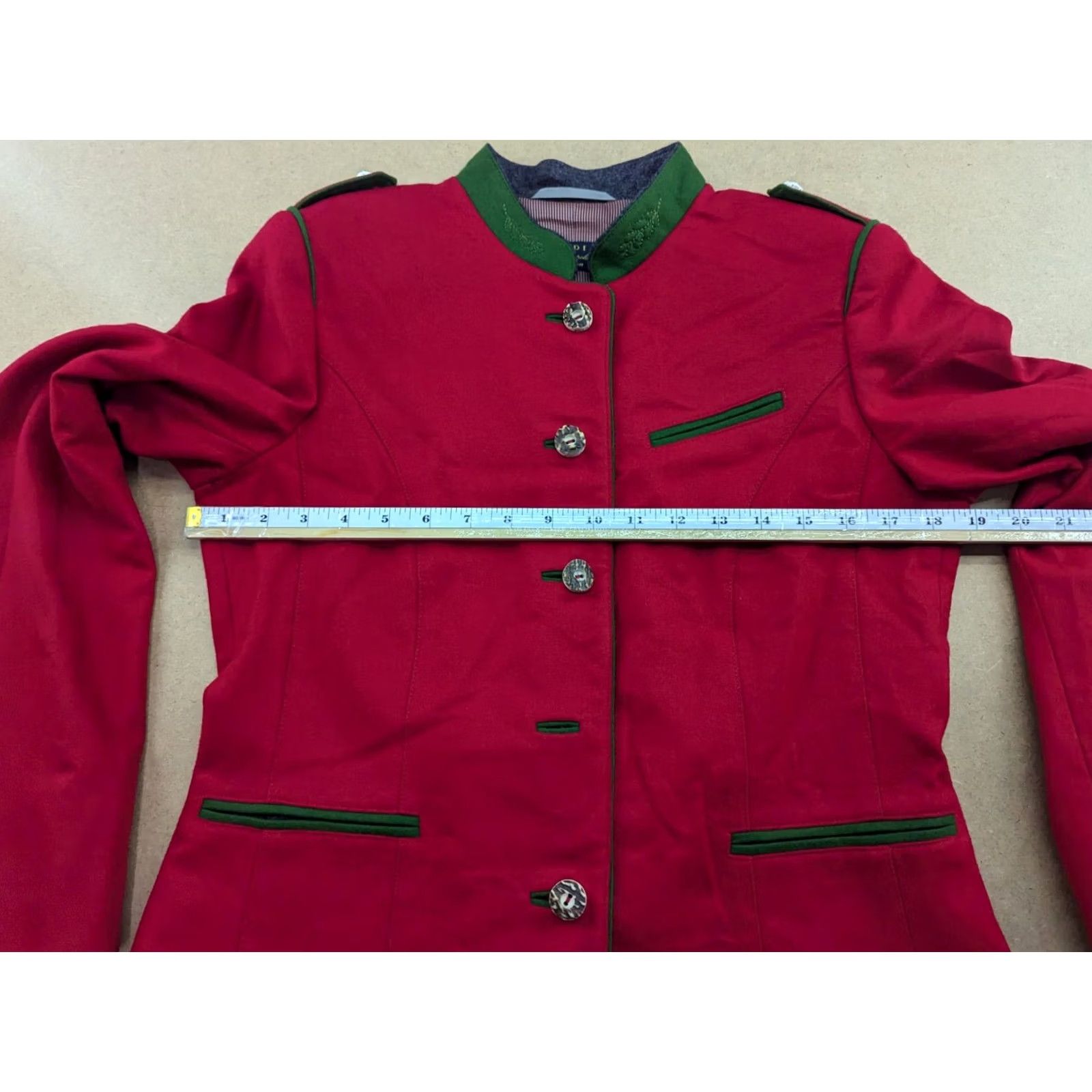 Vintage POLDI Prinz Leopold Von Bayern Womens Blazer Size 38 Red Wool Trachten Long Sleeve Button Jacket Size XS / US 0-2 / IT 36-38 - 5 Thumbnail