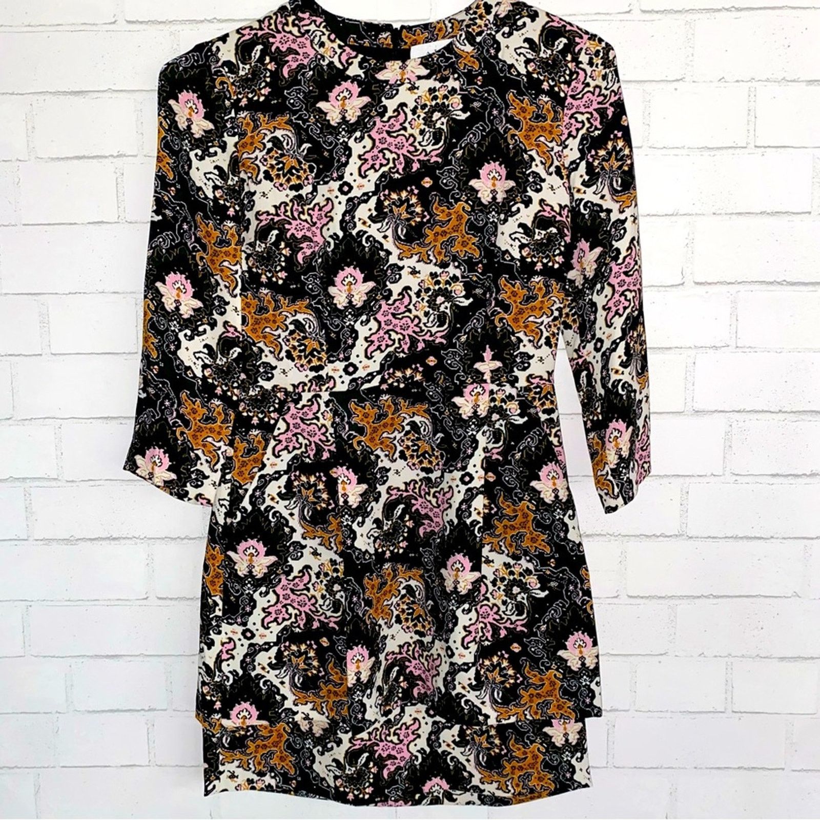 A.L.C. REVOLVE A.L.C. $695 Tordi Print 100% Silk Dress Size 2 EUC Size XS / US 0-2 / IT 36-38 - 2 Thumbnail
