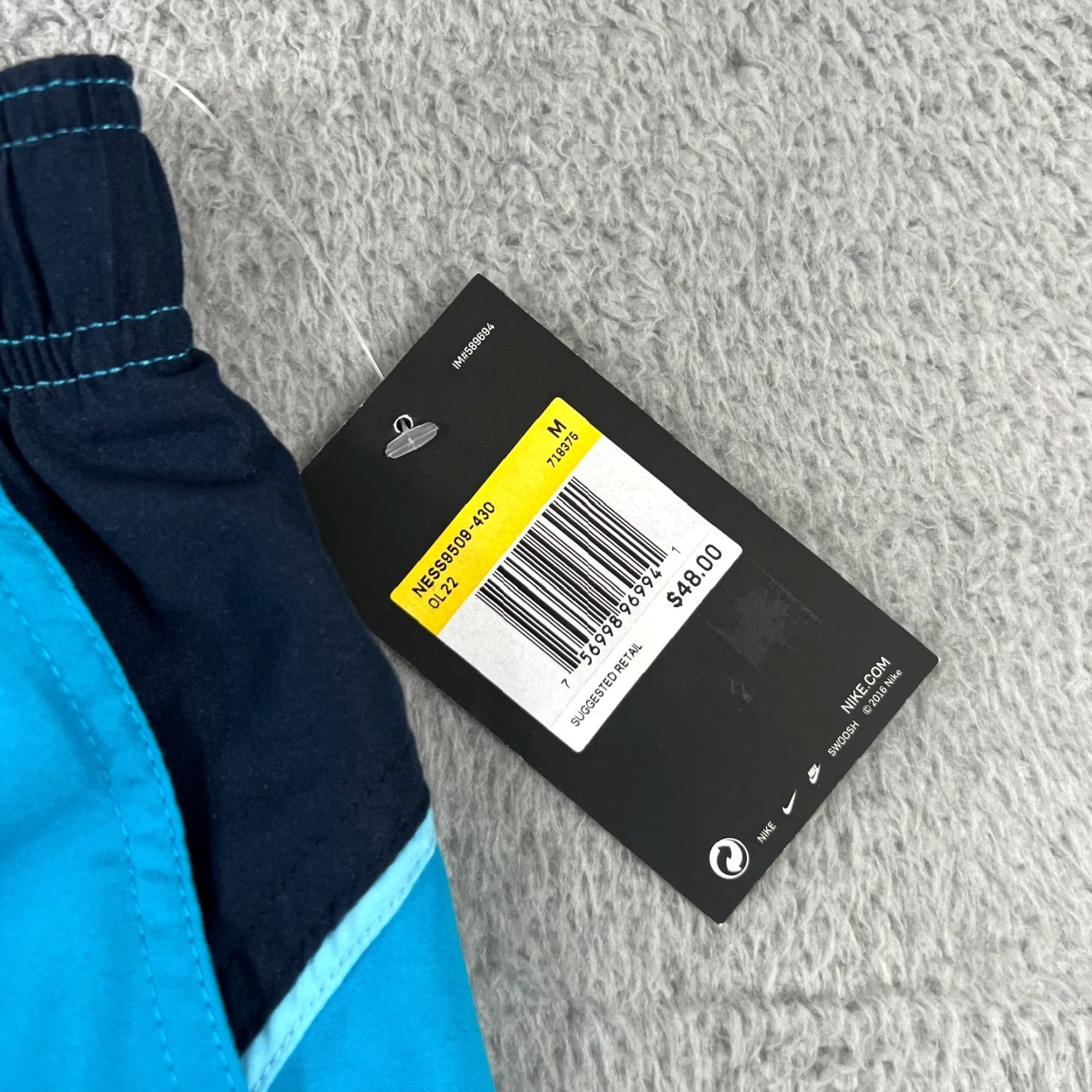 Nike Nike Mens M Volley Surfing Swim Trunks Board Shorts Blue Lined 100% Polyester Polyester NESS9509 Swim Trunks Lined Board Shorts Nike M Blue Trunks Size US 31 - 3 Thumbnail