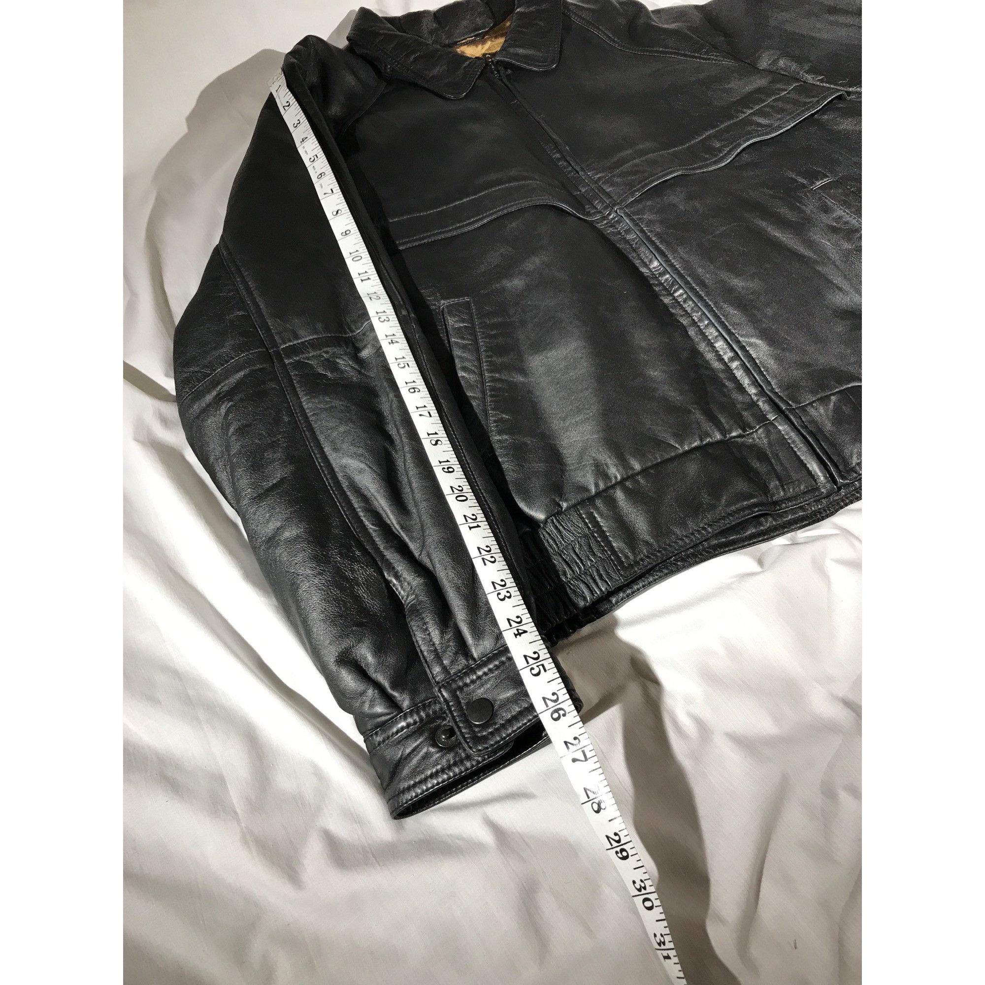 Vintage Watershed by William Harry Black Lamb Skin Leather Jacket Size US XL / EU 56 / 4 - 8 Thumbnail
