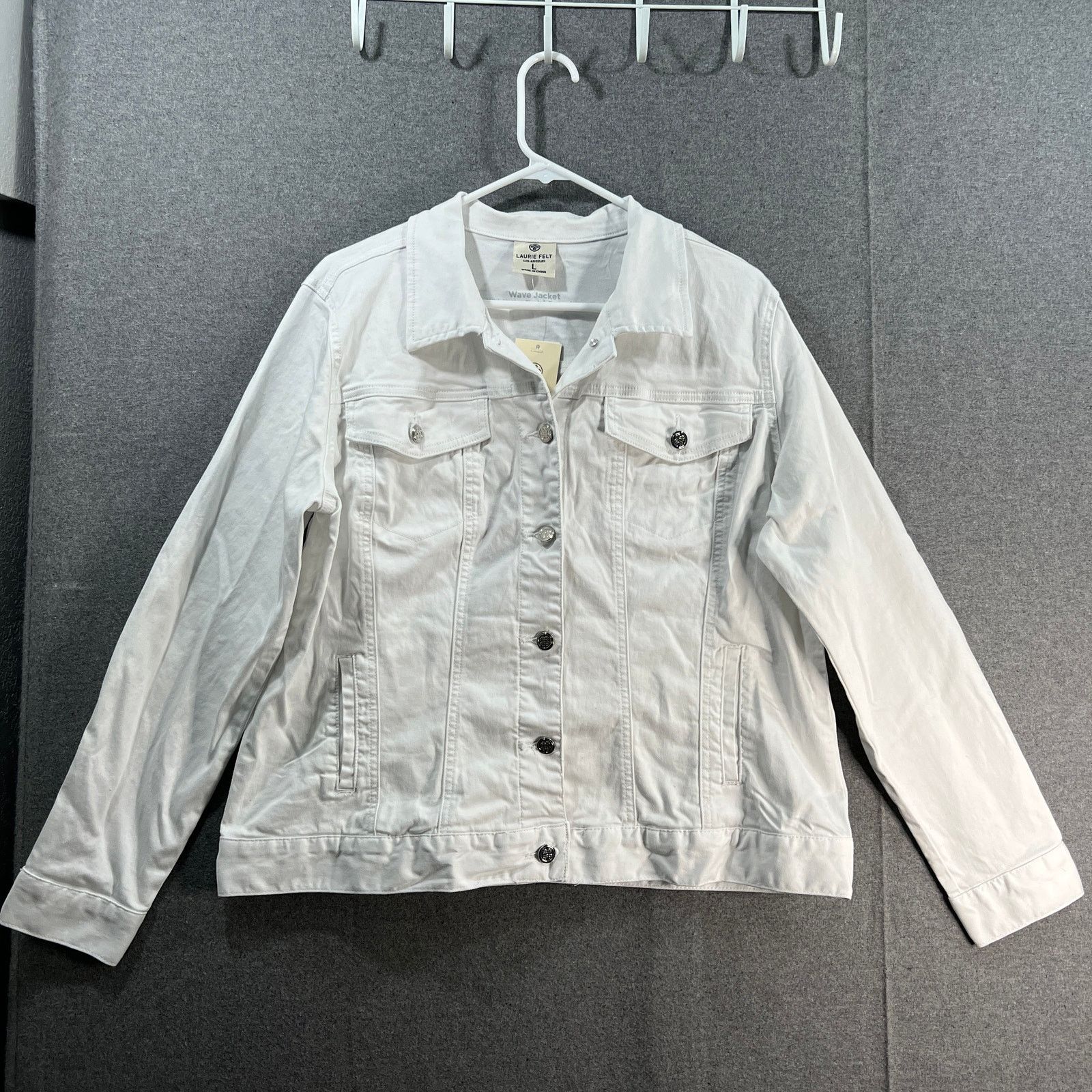 Other Laurie Felt Wave Denim Jacket with Embroidery White, Size L / US 10 / IT 46 - 1 Thumbnail