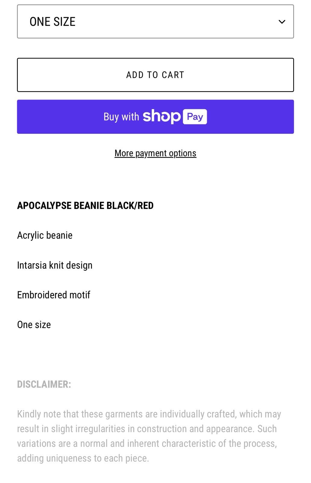 Revenge Apocalypse Beanie Size ONE SIZE - 6 Thumbnail