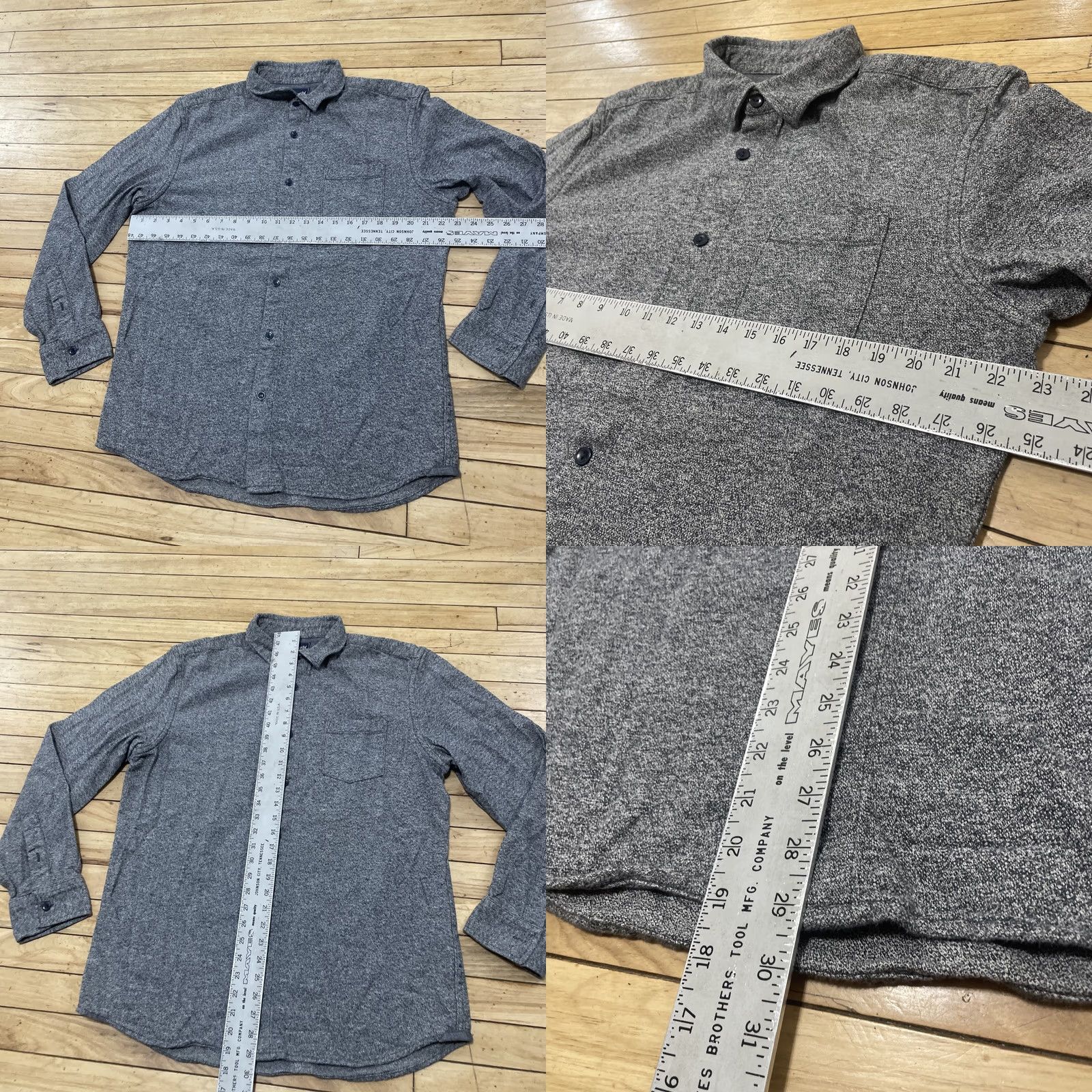 Grayers VINTAGE Grayers Heritage Flannel Shirt Men L Gray Knit Monochrome Streetwear Old Money Size US L / EU 52-54 / 3 - 8 Thumbnail