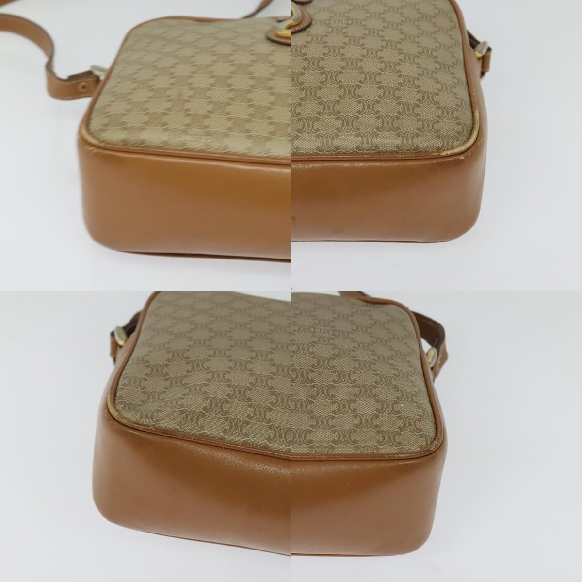 Celine CELINE Macadam Canvas Shoulder Bag Beige Gold Size ONE SIZE - 10 Thumbnail