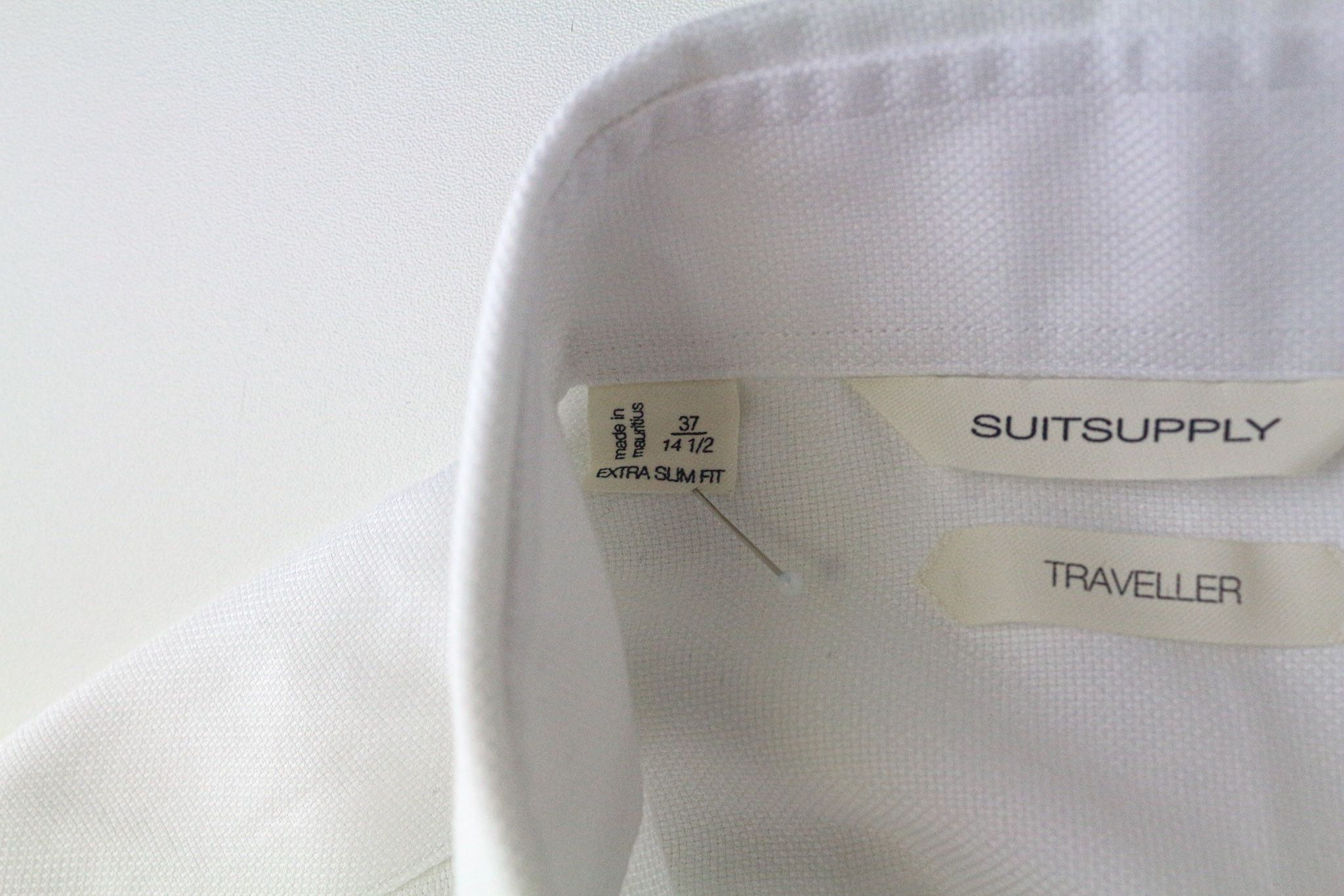 Suitsupply TRAVELLER 37/14 1/2 Extra Slim White Cotton Shirt 79270 Size 36R - 6 Thumbnail