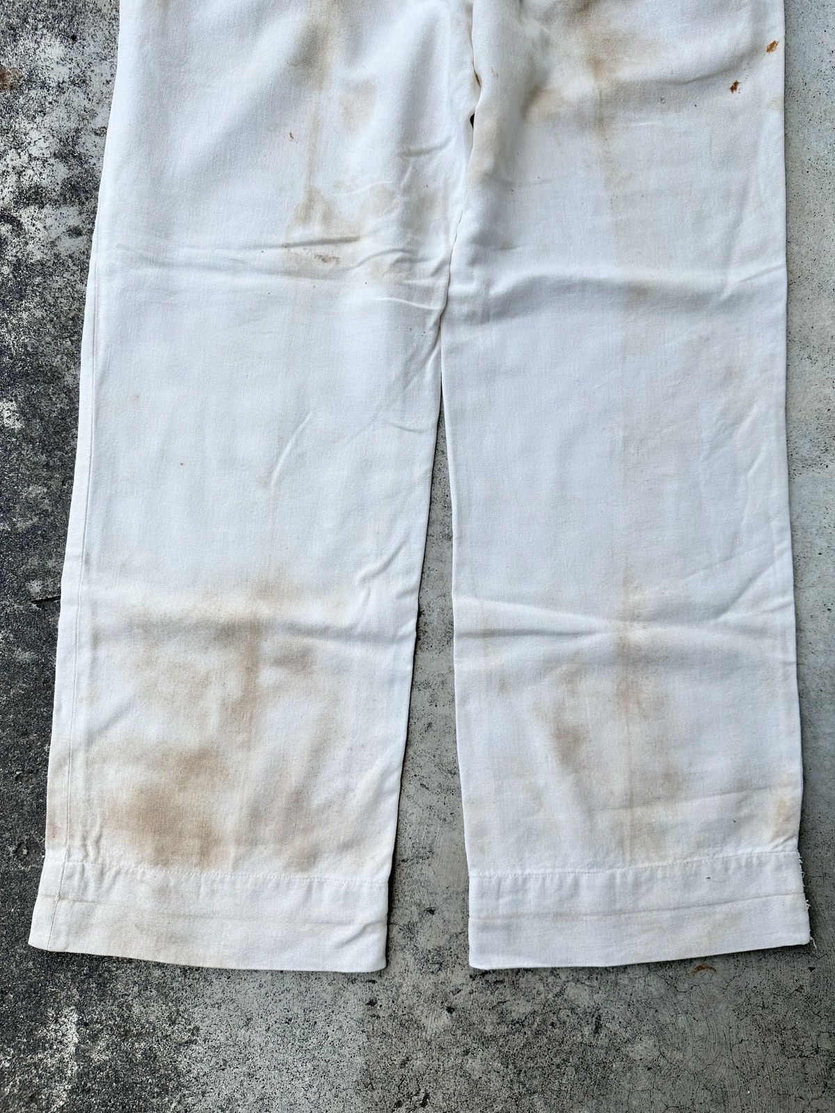 Vintage 50s-60s USN Navy Sailor Stained Dirty White pant Size US 36 / EU 52 - 9 Thumbnail
