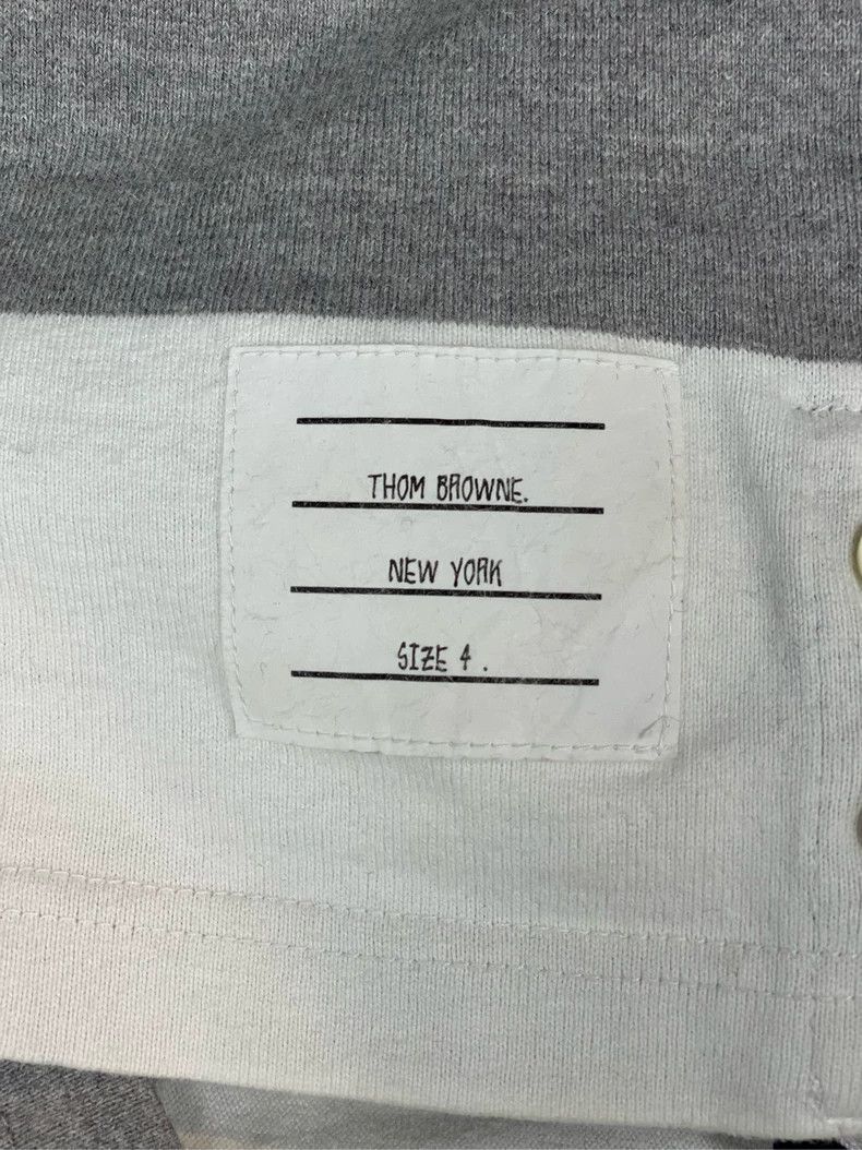 Thom Browne Thom browne Gray and white striped arm four-striped polo co Size US XL / EU 56 / 4 - 5 Thumbnail