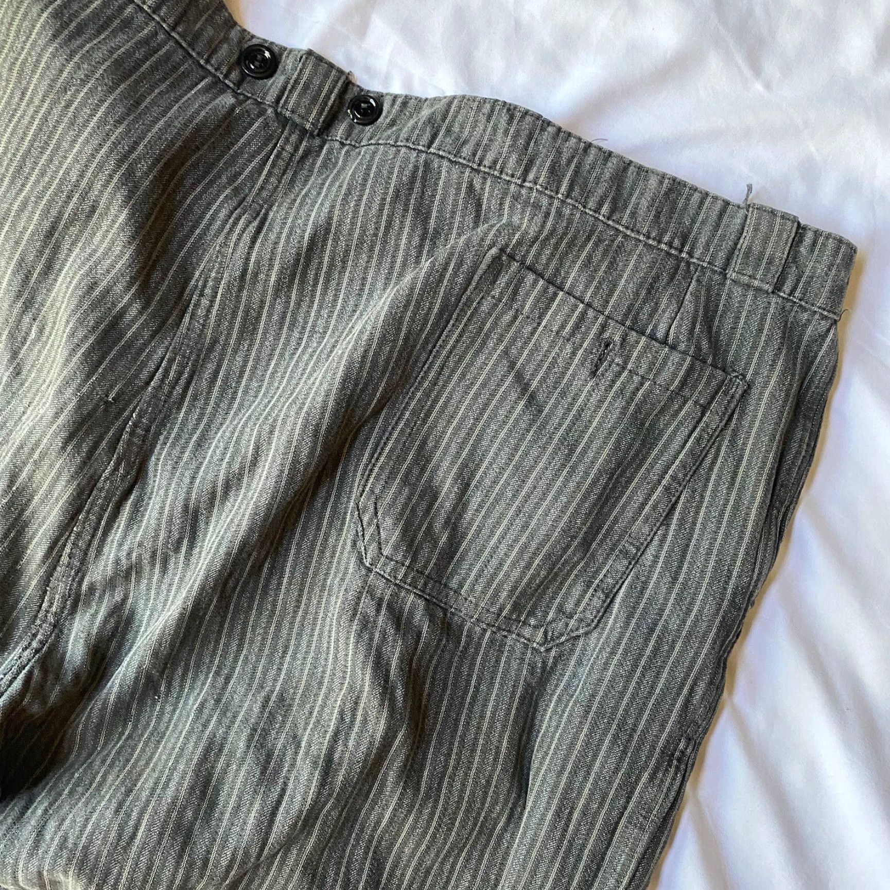 Vintage VINTAGE 1930s French Pinstripe Work Trousers XXL Workwear Size ONE SIZE - 6 Thumbnail