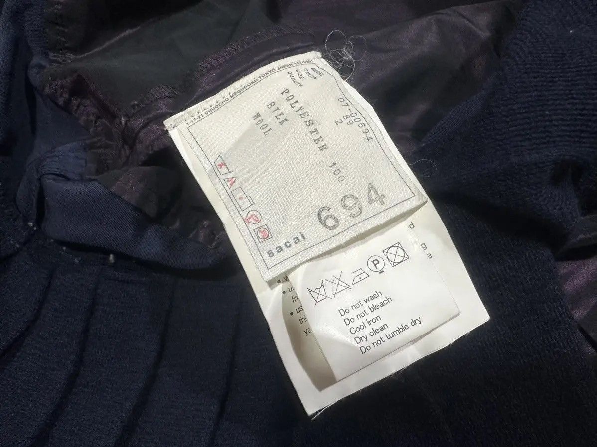 Designer × Japanese Brand × Sacai ♟️ Rare Sacai Silk Wool Asymmetrical Dress Size M / US 6-8 / IT 42-44 - 14 Thumbnail