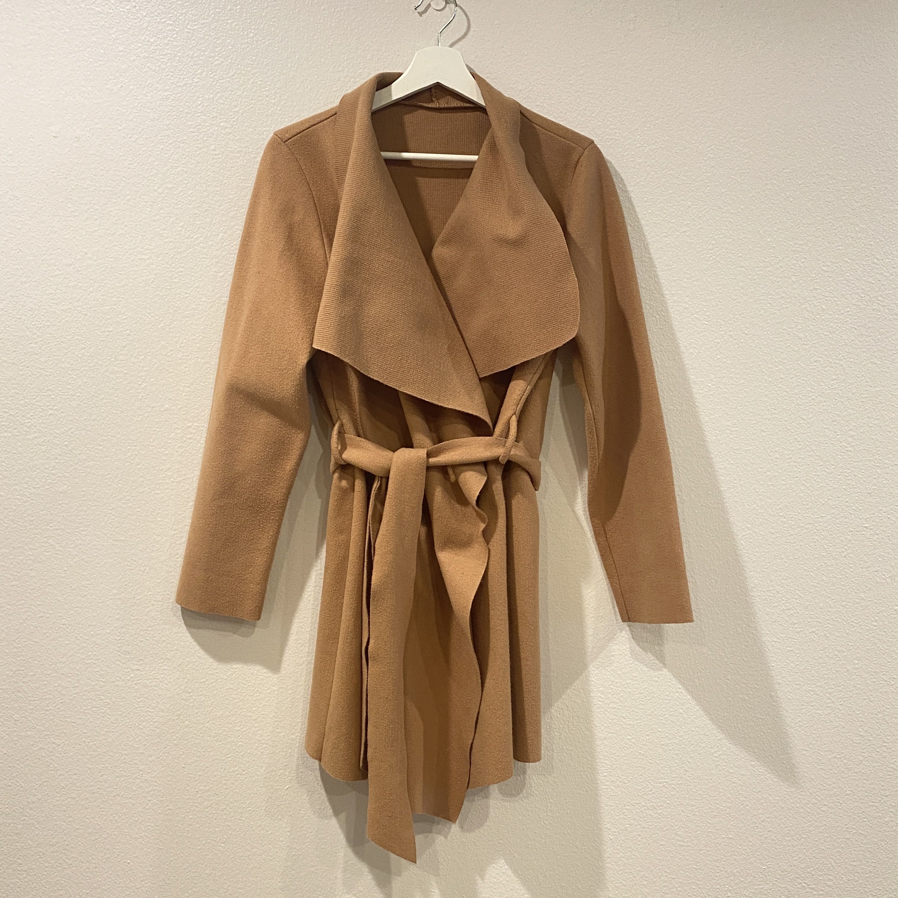 Other Tan Brown Mid-Length Wrap Coat Belted Minimalist Outerwear Size S / US 4 / IT 40 - 2 Thumbnail