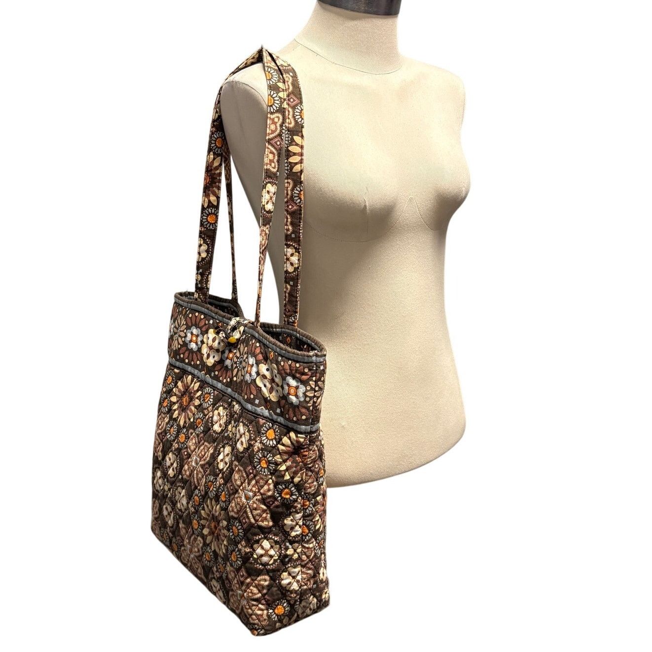 Vera Bradley Vera Bradley Quilted Tote Bag Floral Brown Blue 13"x14" Size ONE SIZE - 4 Thumbnail