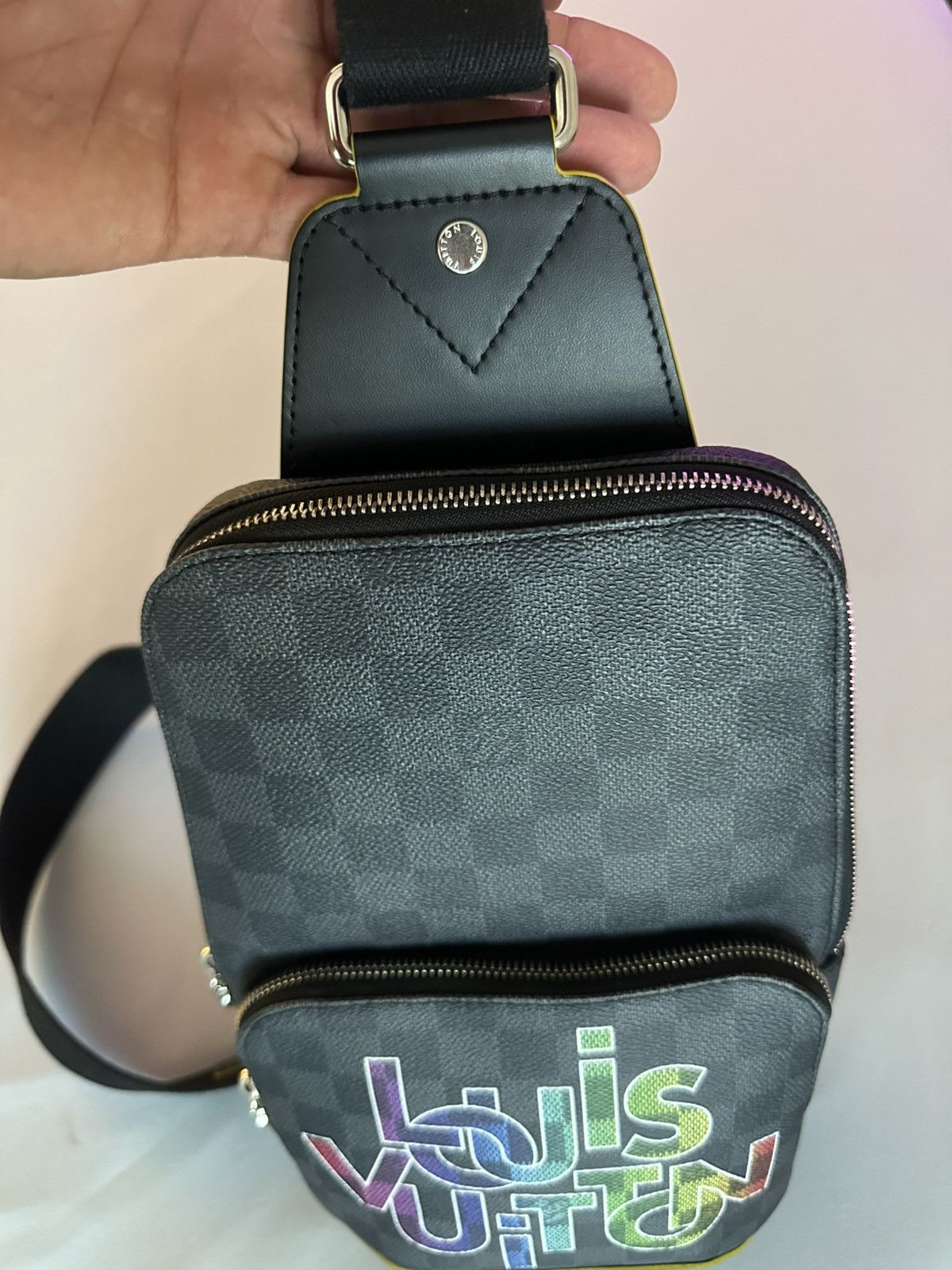 Louis Vuitton Louis Vuitton Avenue Sling Bag Bag Damier Graphite Yellow Size ONE SIZE - 19 Thumbnail