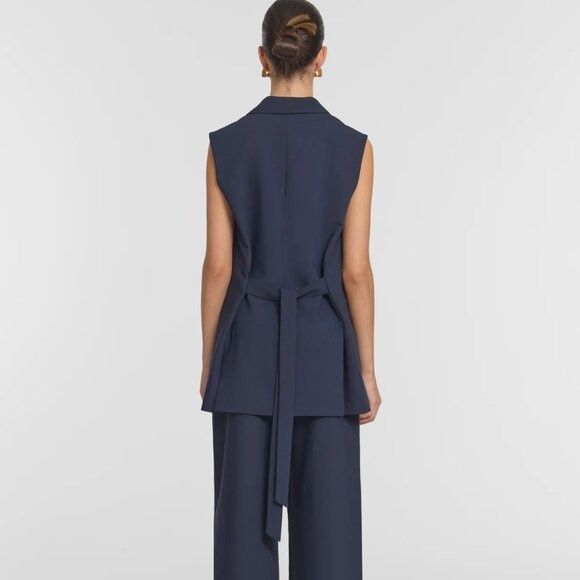 Other VIKTORIA & WOODS Repertoire Navy Blue Sleeveless Blazer Size S / US 4 / IT 40 - 6 Thumbnail
